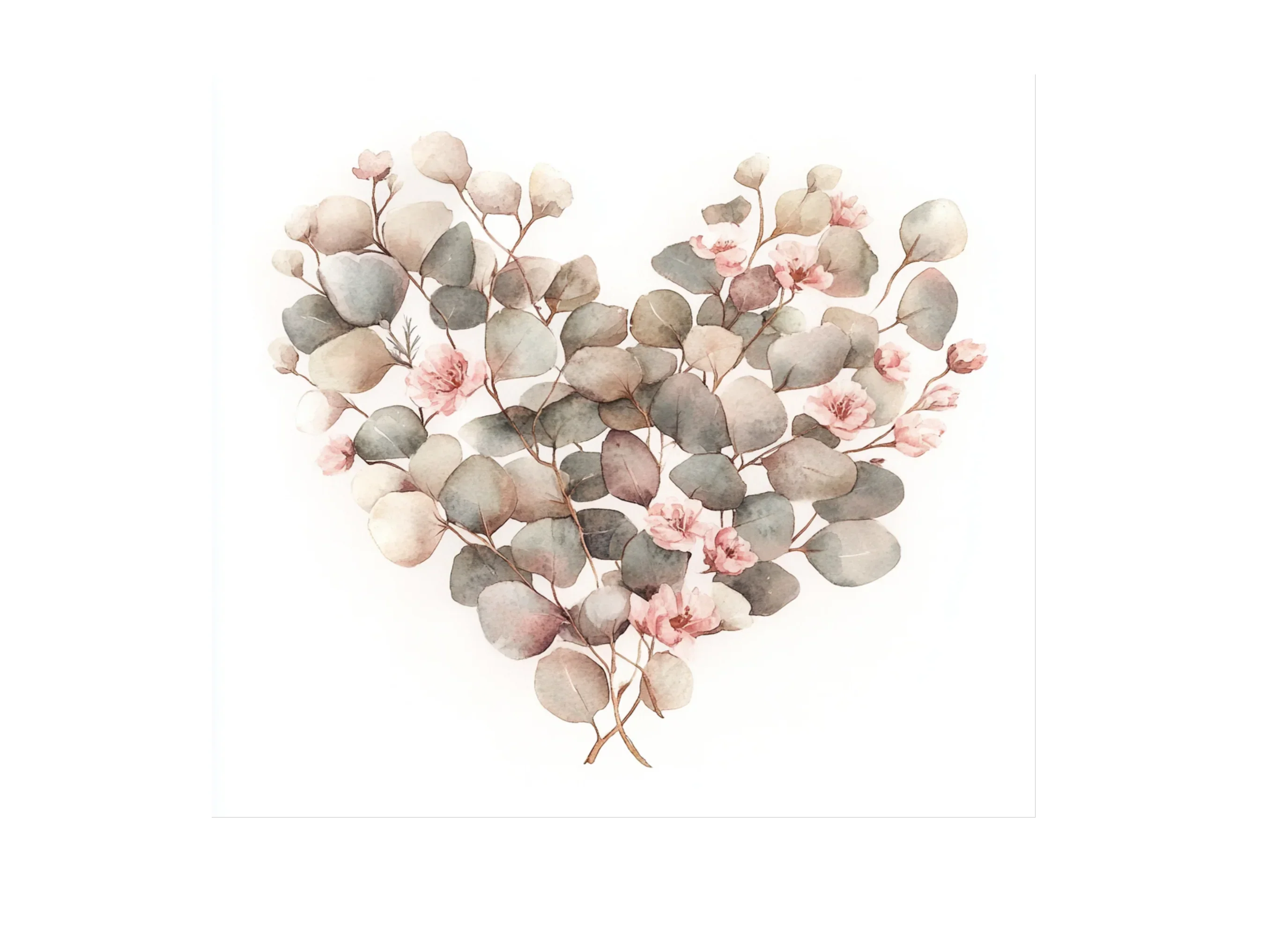 Eucalyptus Floral Heart Clipart Bundle - Image 3