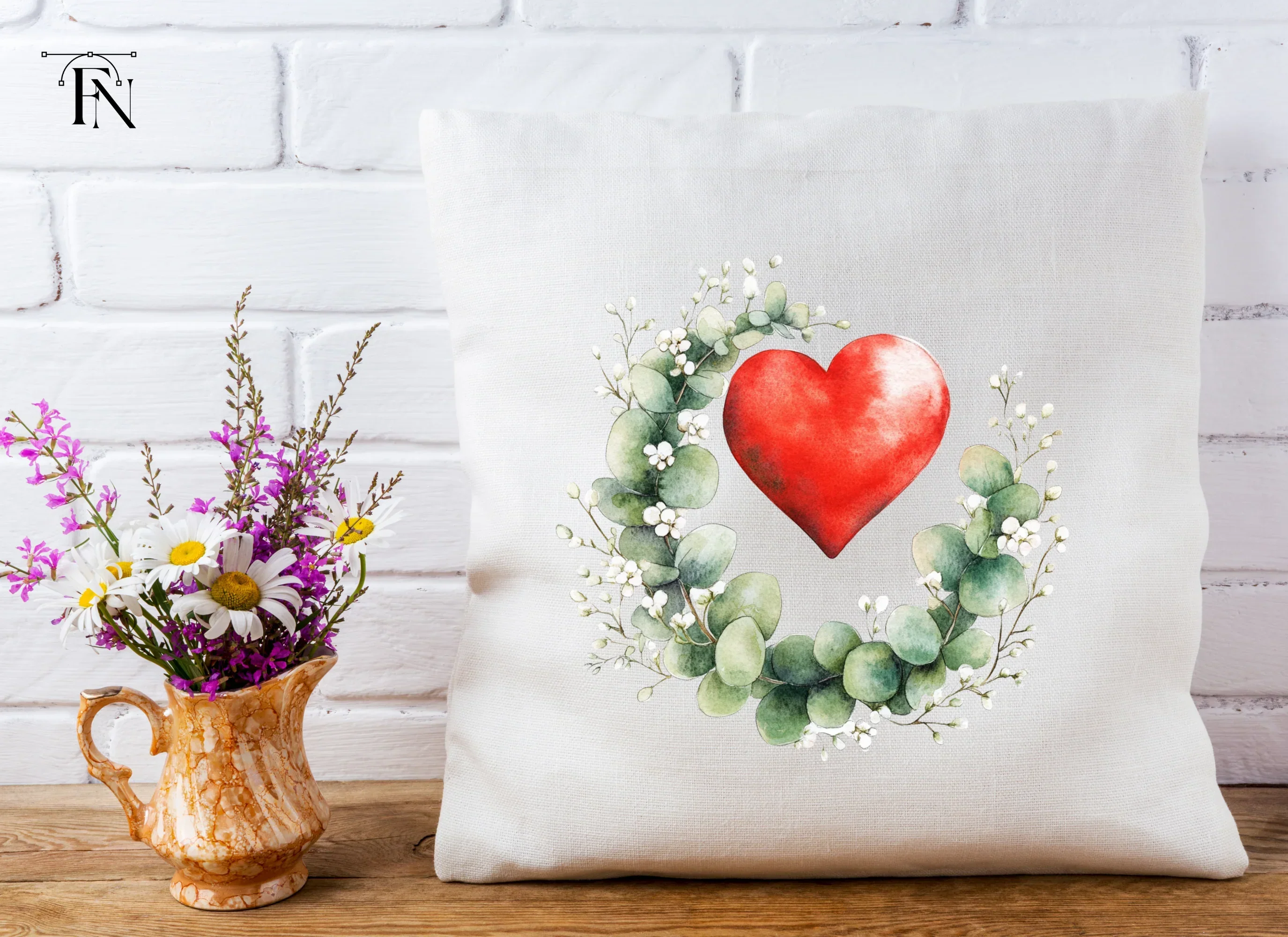 Eucalyptus Heart Wreaths Clipart Bundle - Image 4