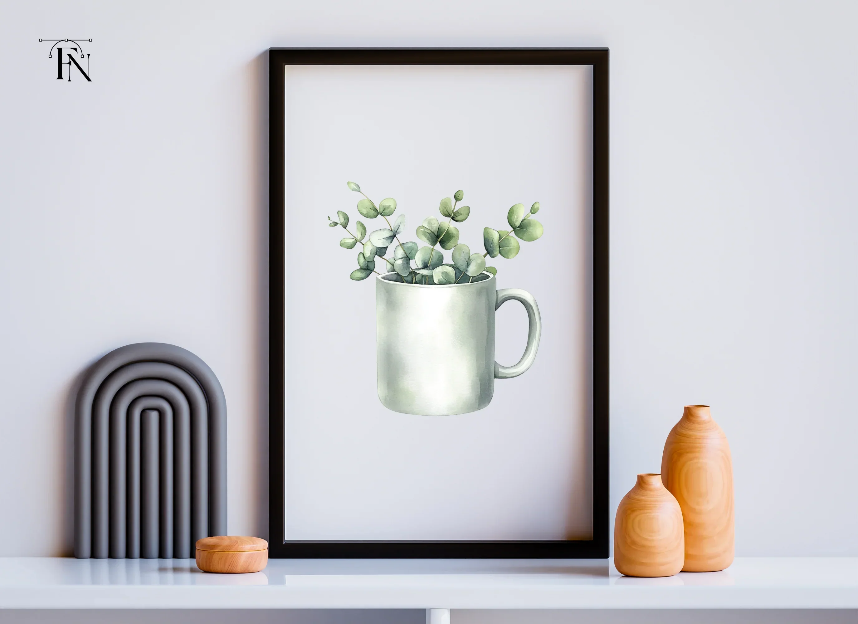 Eucalyptus in Mugs Clipart Bundle - Image 6