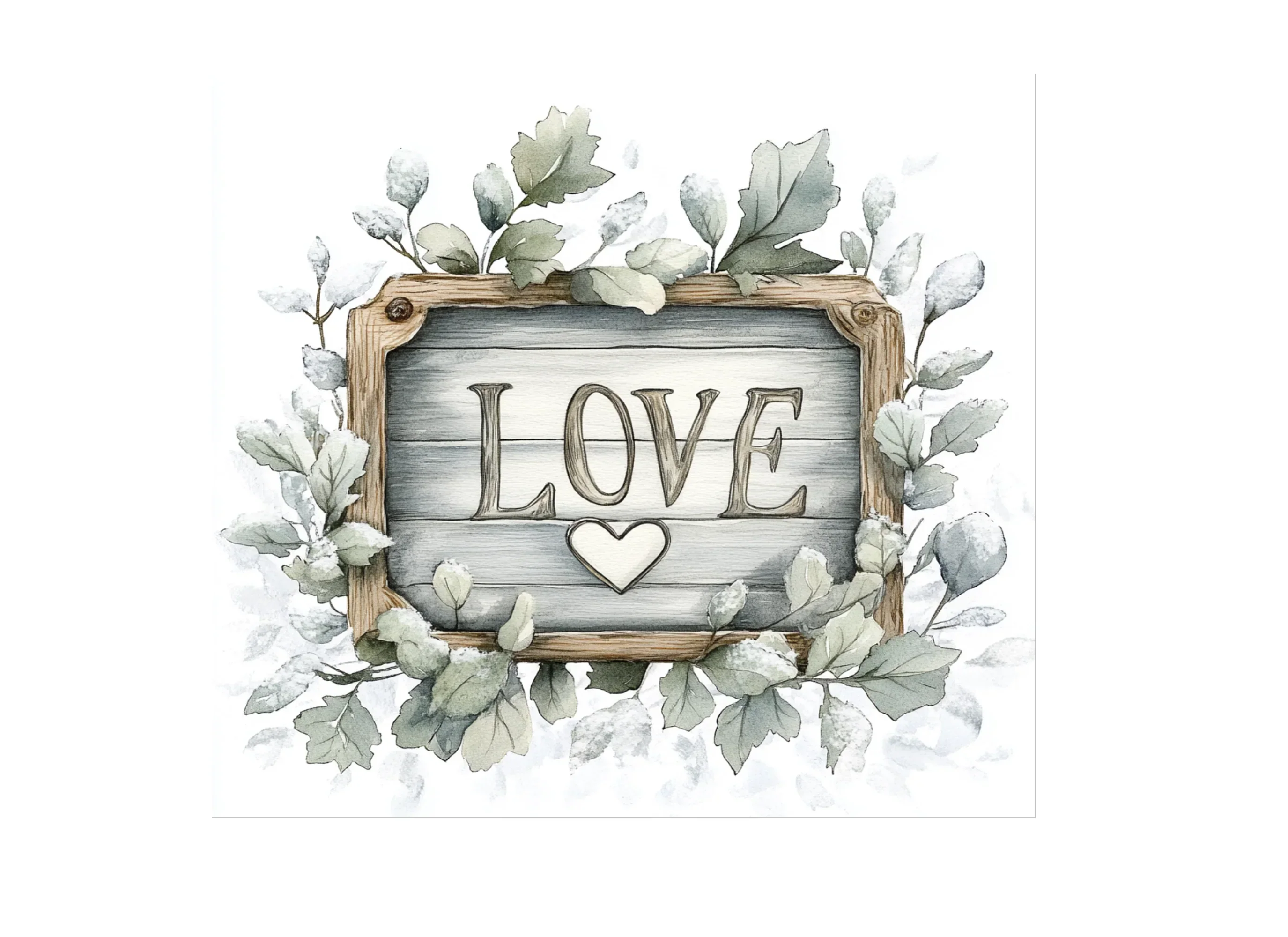 Eucalyptus Love Sign Clipart Bundle - Image 3