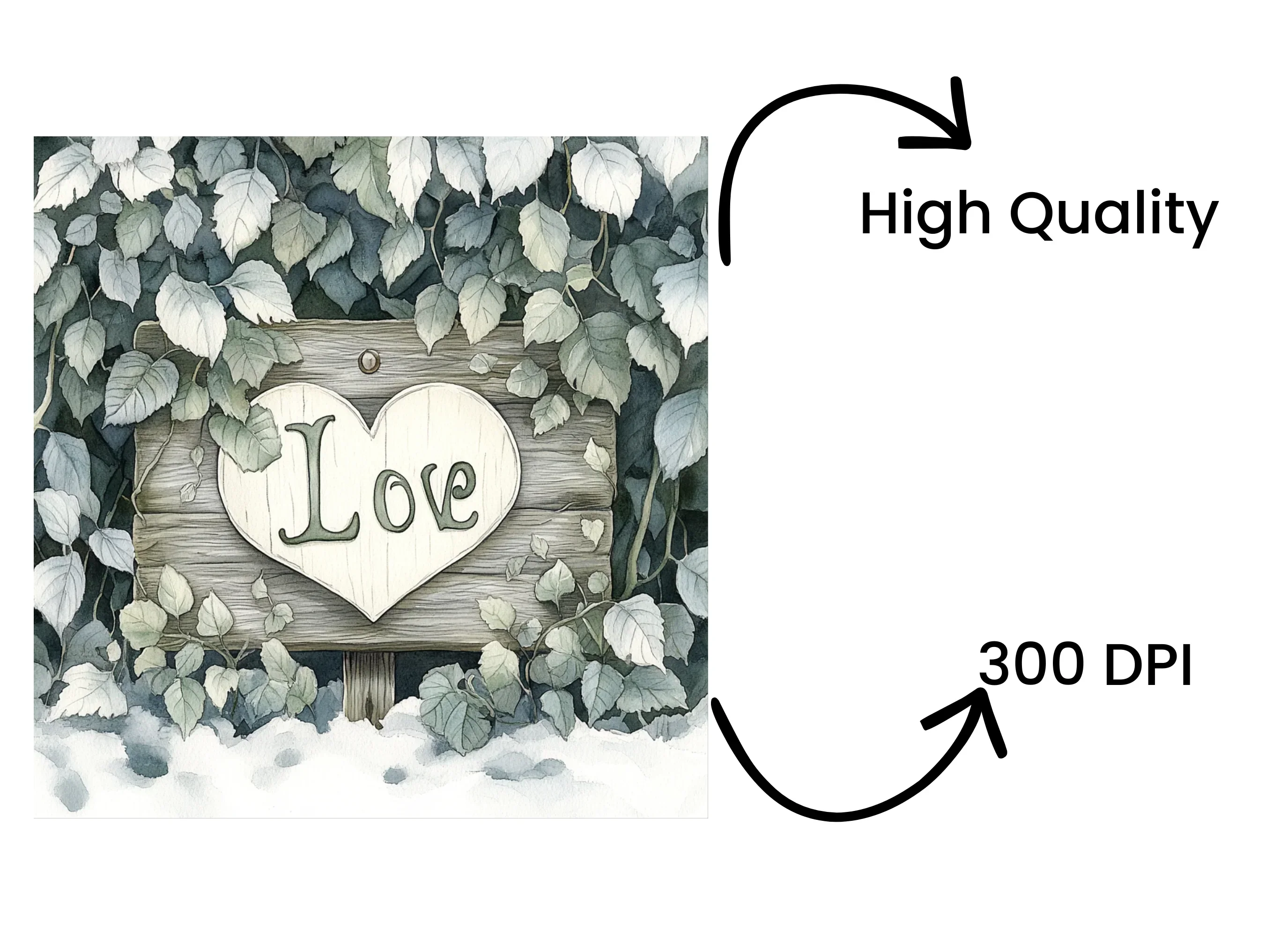 Eucalyptus Love Sign Clipart Bundle - Image 4