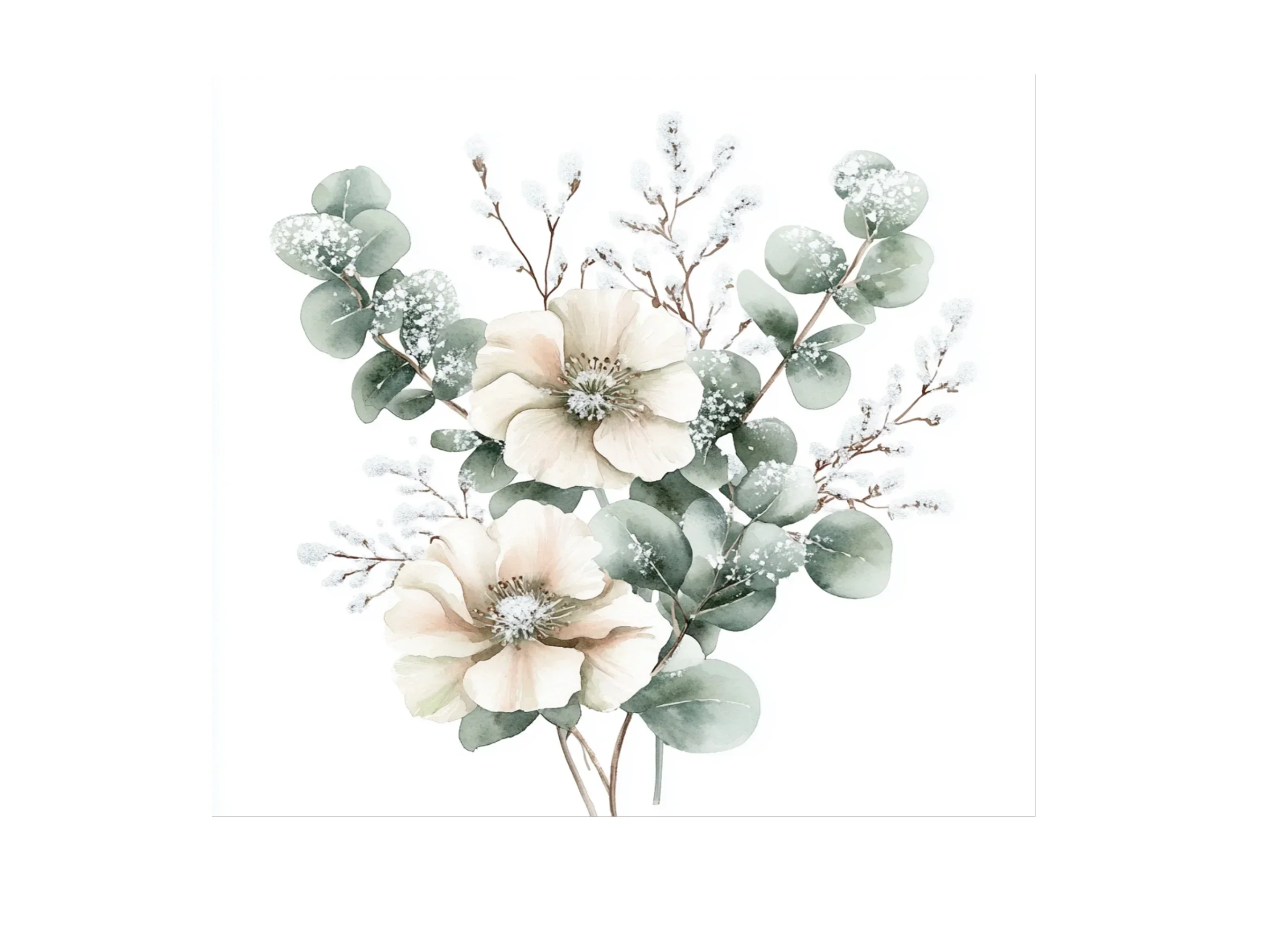 Eucalyptus Winter Flower Clipart Bundle - Image 2