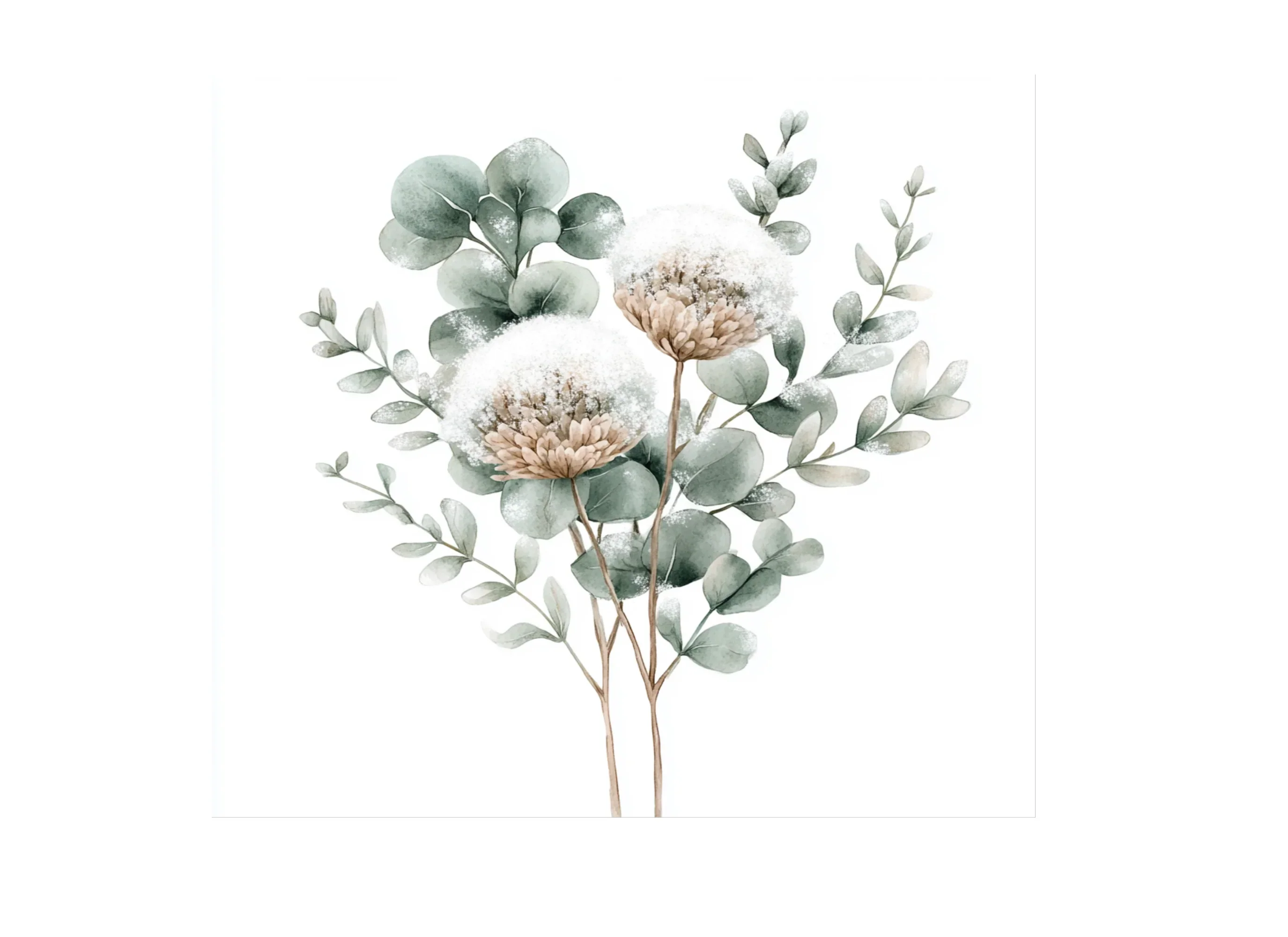Eucalyptus Winter Flower Clipart Bundle - Image 3