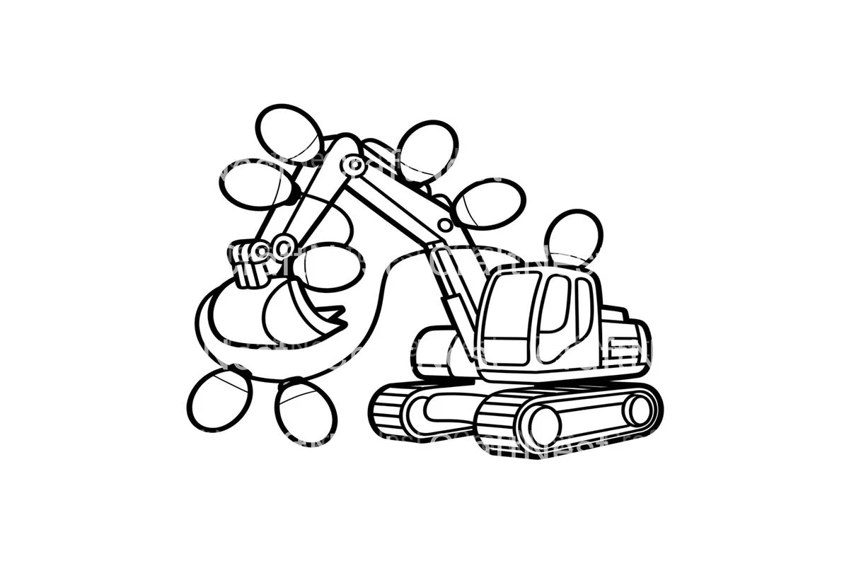 Excavator Christmas Lights Coloring Books - Image 3