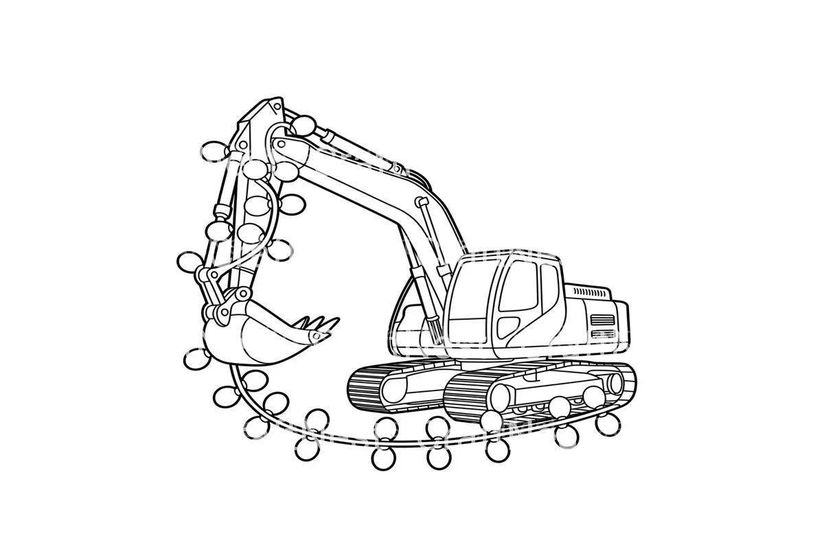 Excavator Christmas Lights Coloring Books - Image 4