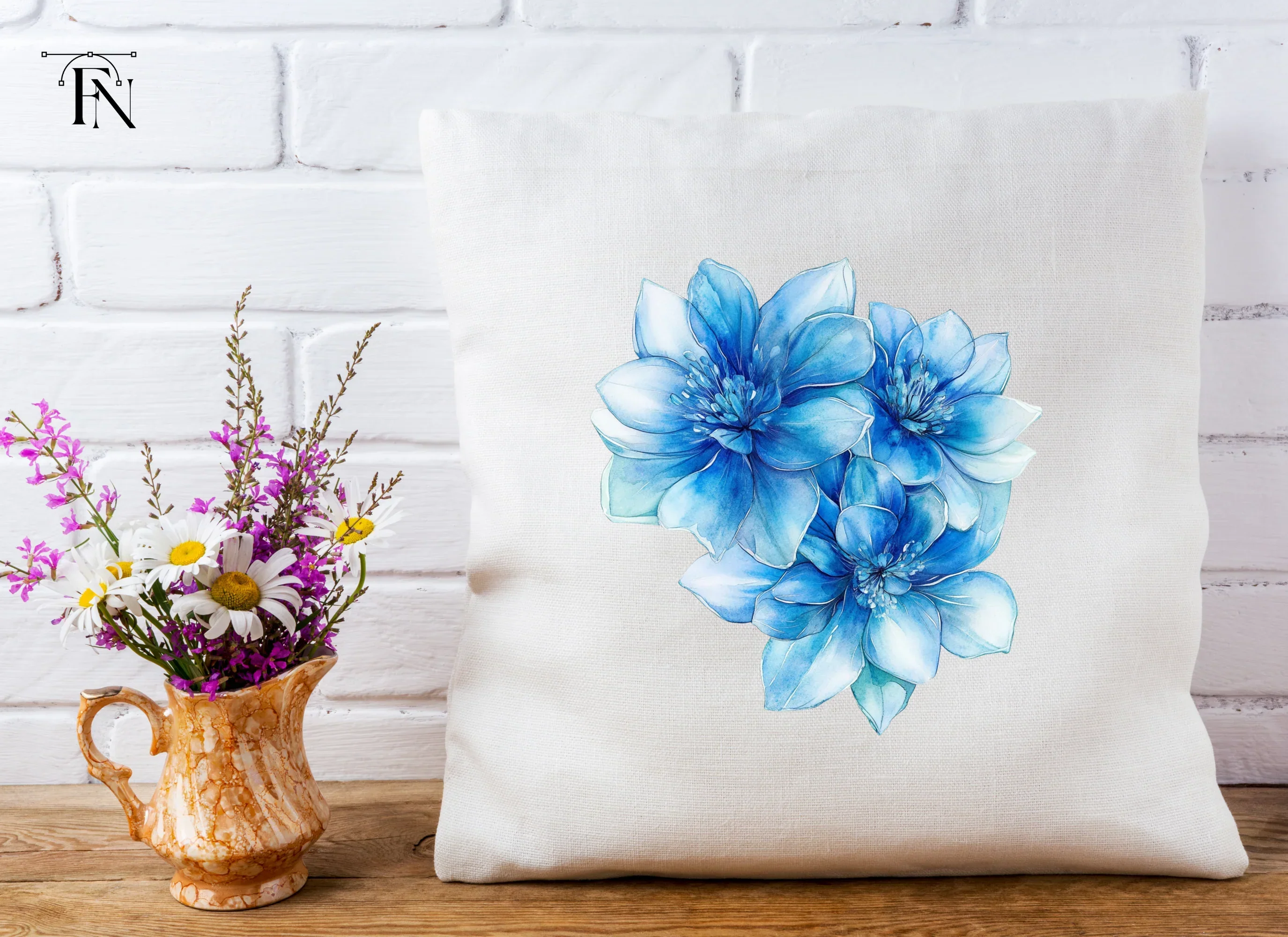 Exquisite Blue Floral Cluster Clipart Bundle - Image 3
