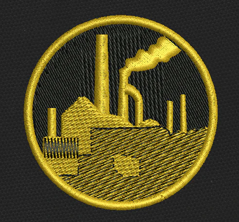 Factory With Gold Embroidery Design