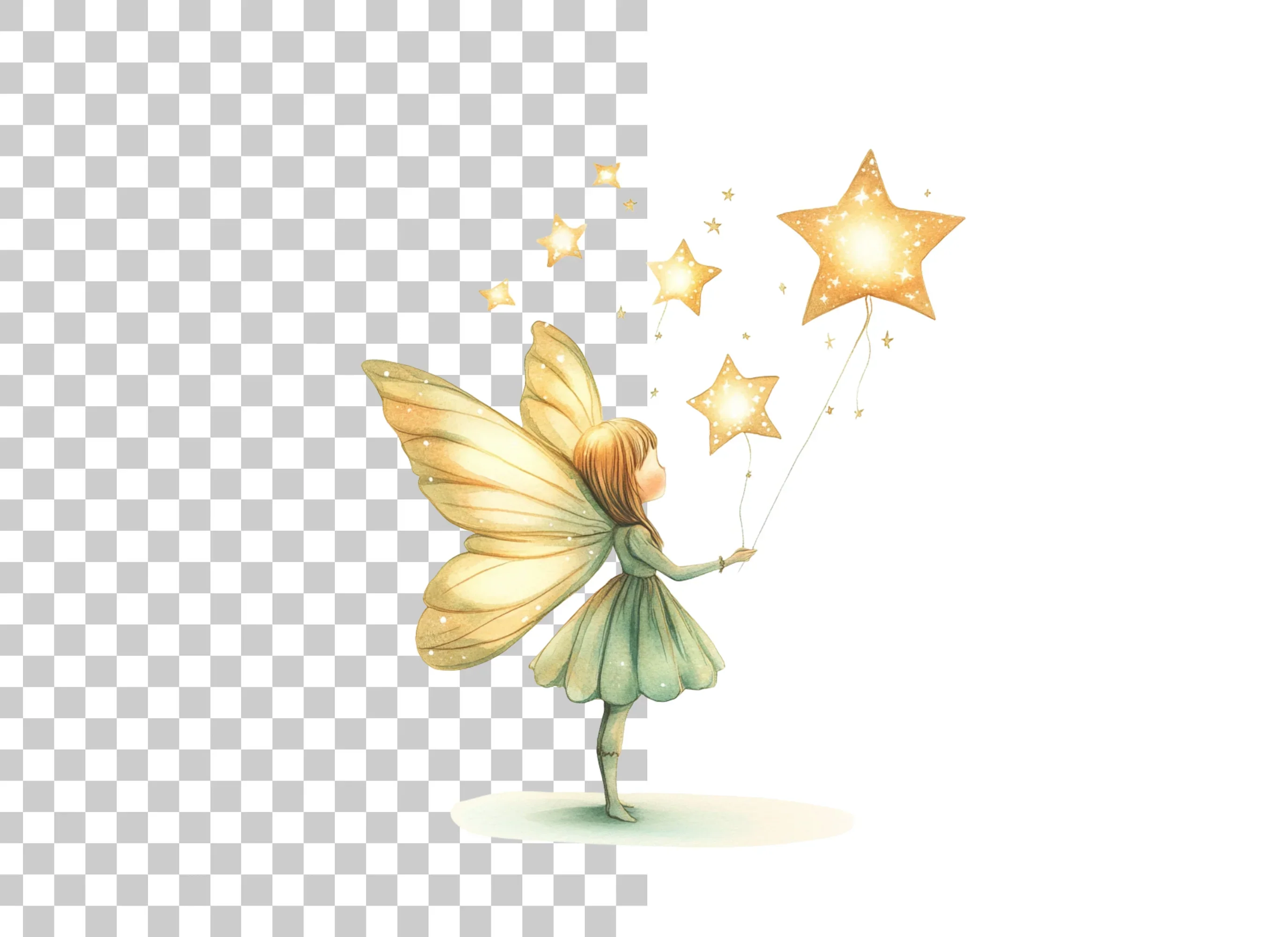 Fairy Holding Star Wand Clipart Bundle - Image 2