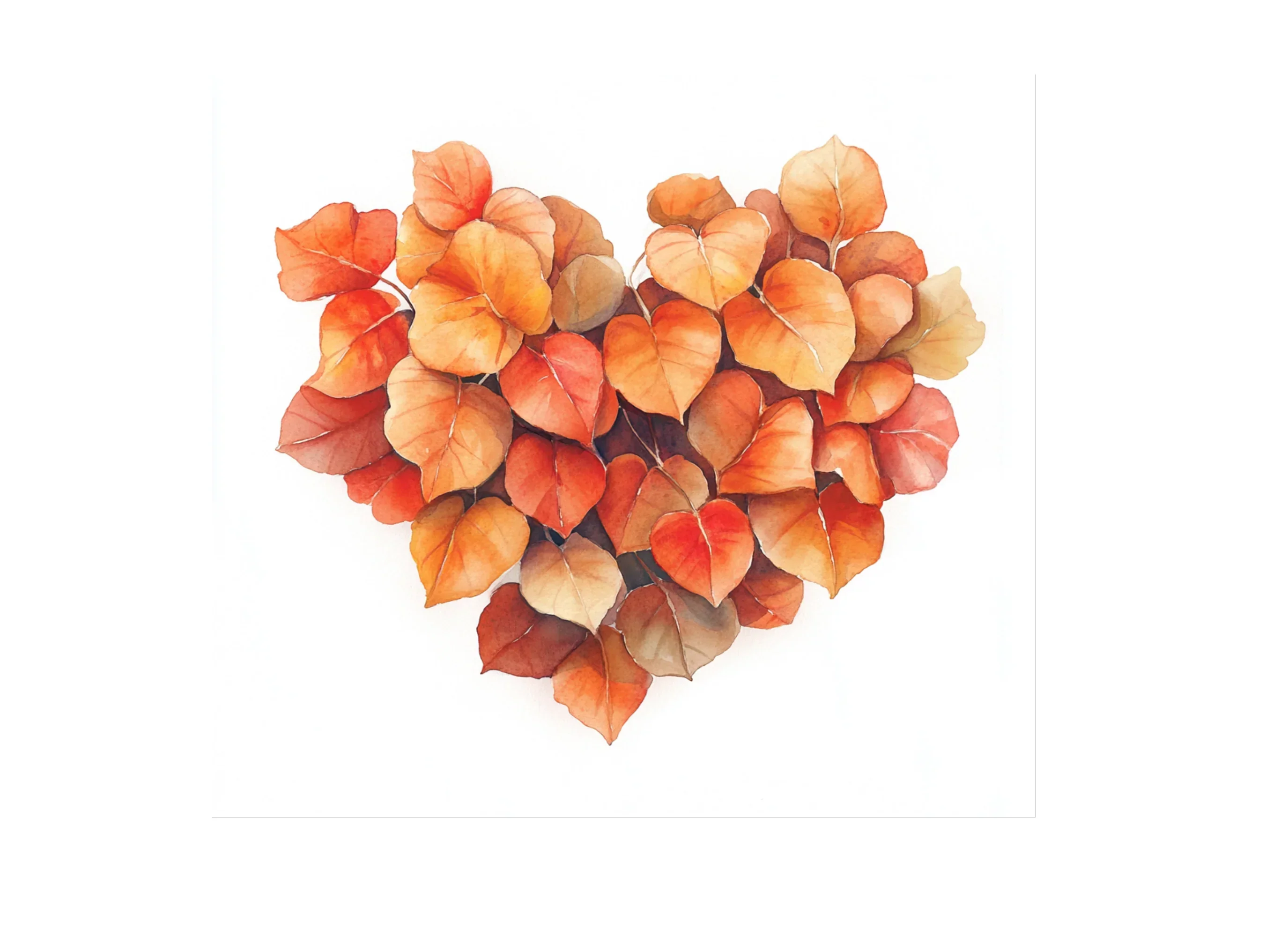 Fall Leaves & Pumpkin Heart Clipart Bundle - Image 2