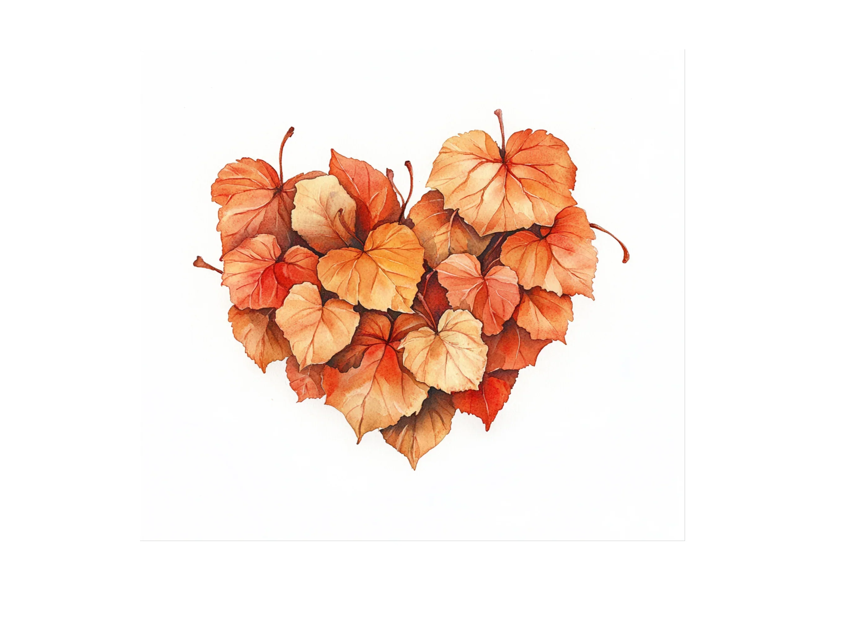 Fall Leaves & Pumpkin Heart Clipart Bundle - Image 3