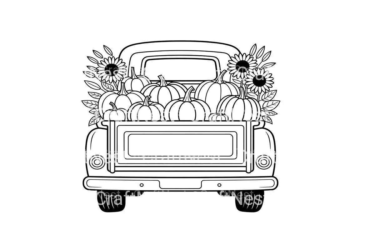Fall Truck with Pumpkins Coloring Books - Image 2