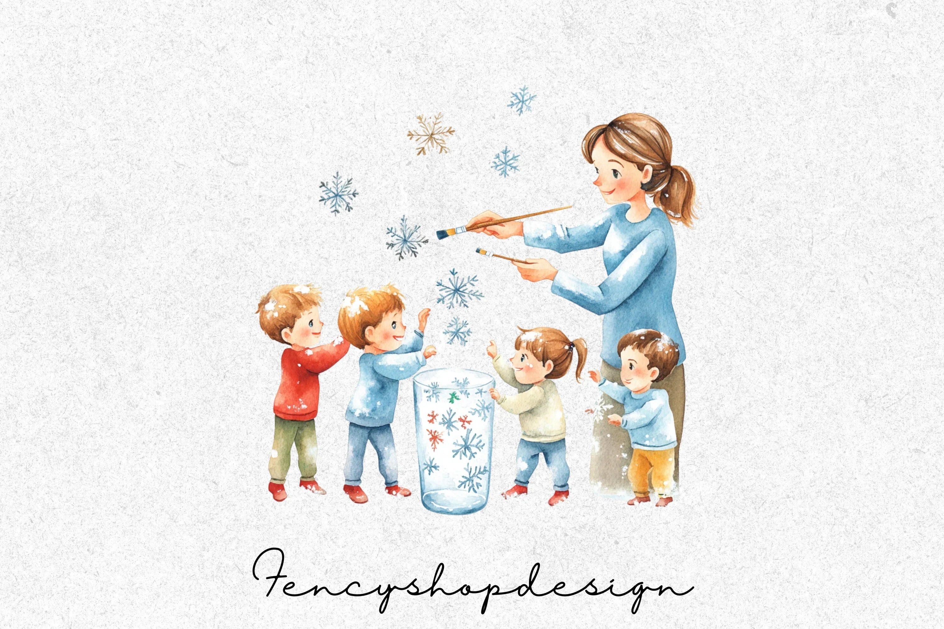 Family Holiday Crafts Clipart Bundle - Image 6