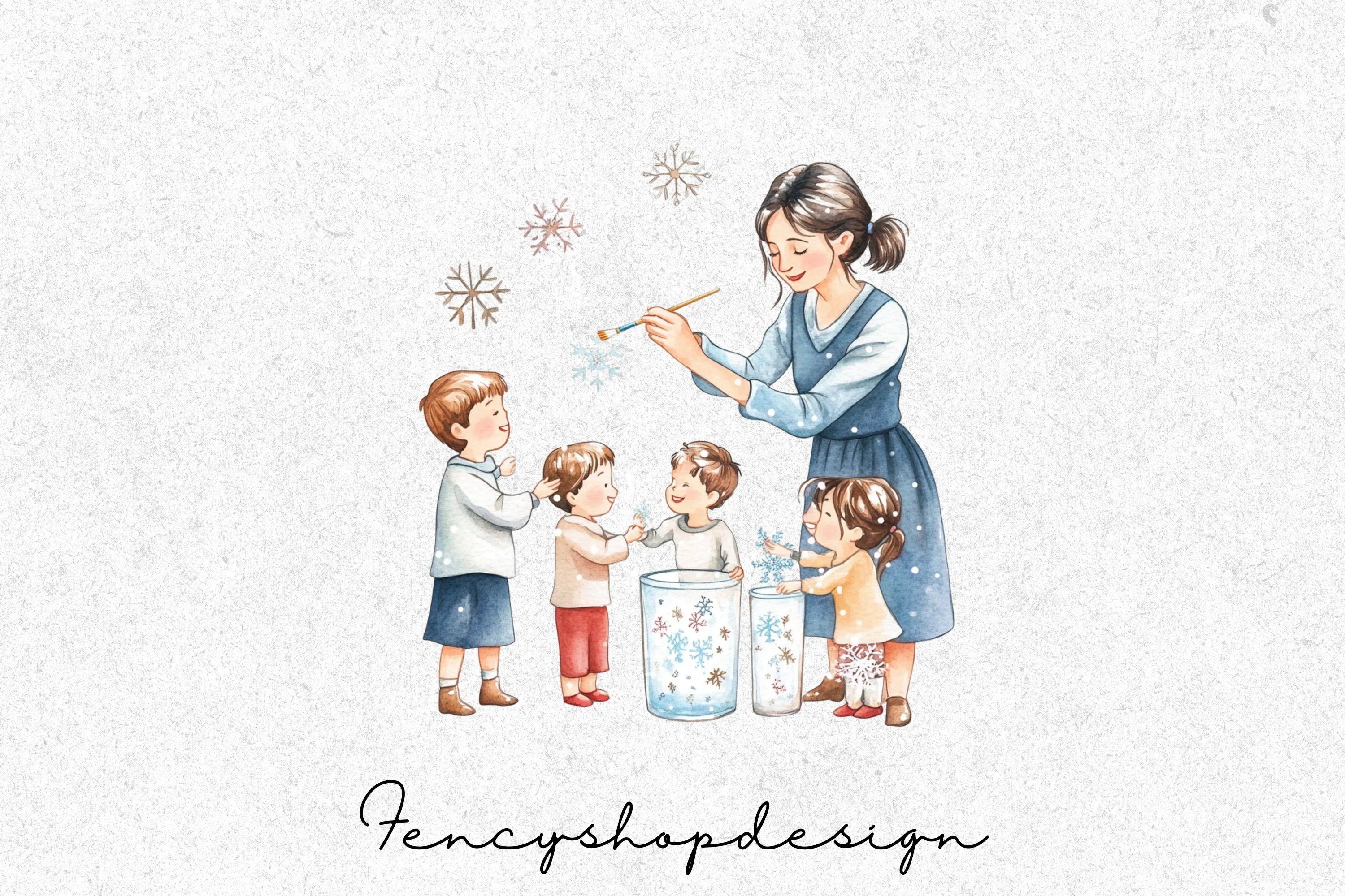 Family Holiday Crafts Clipart Bundle - Image 7