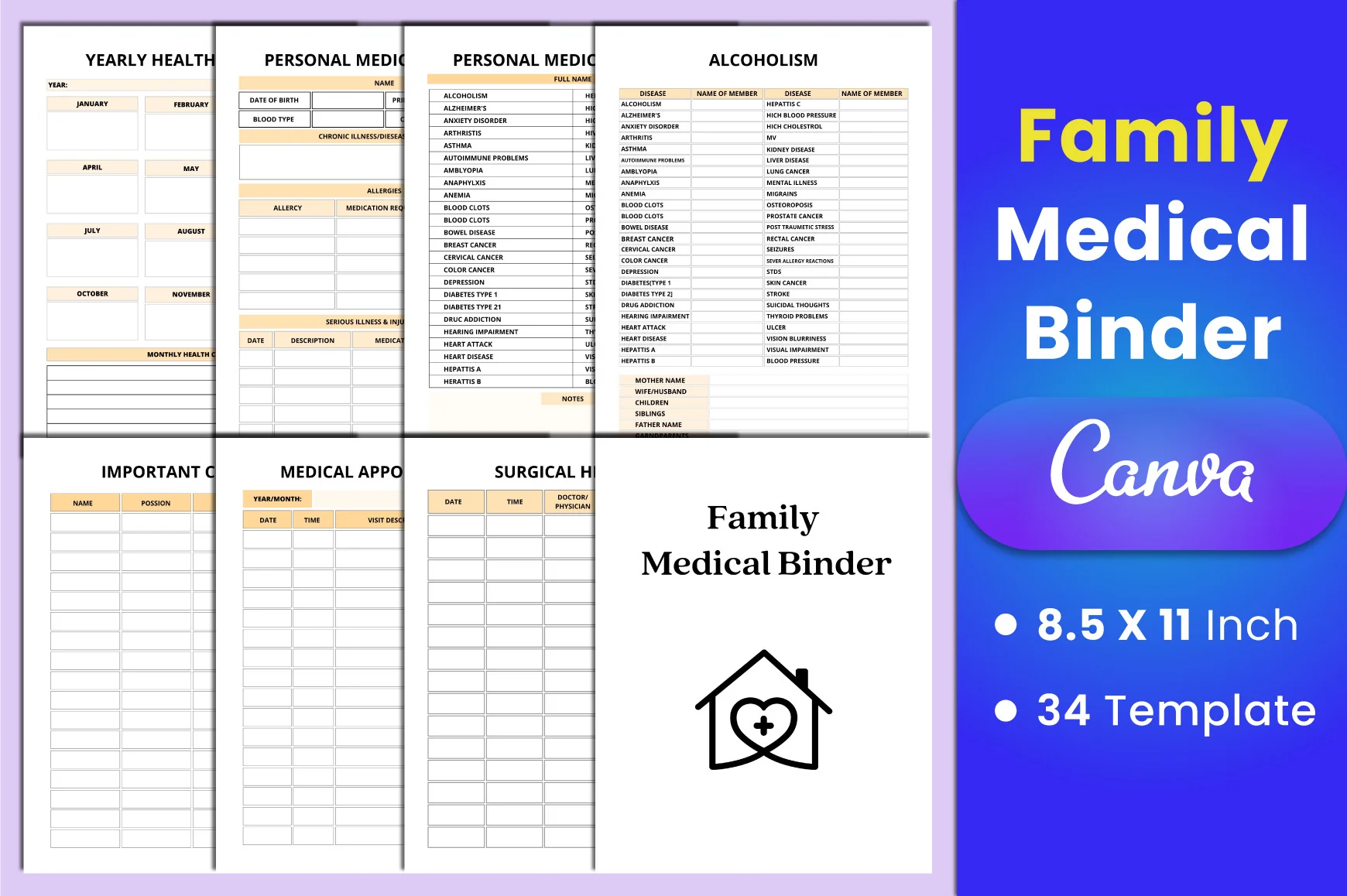 Family Medical Binder Planner