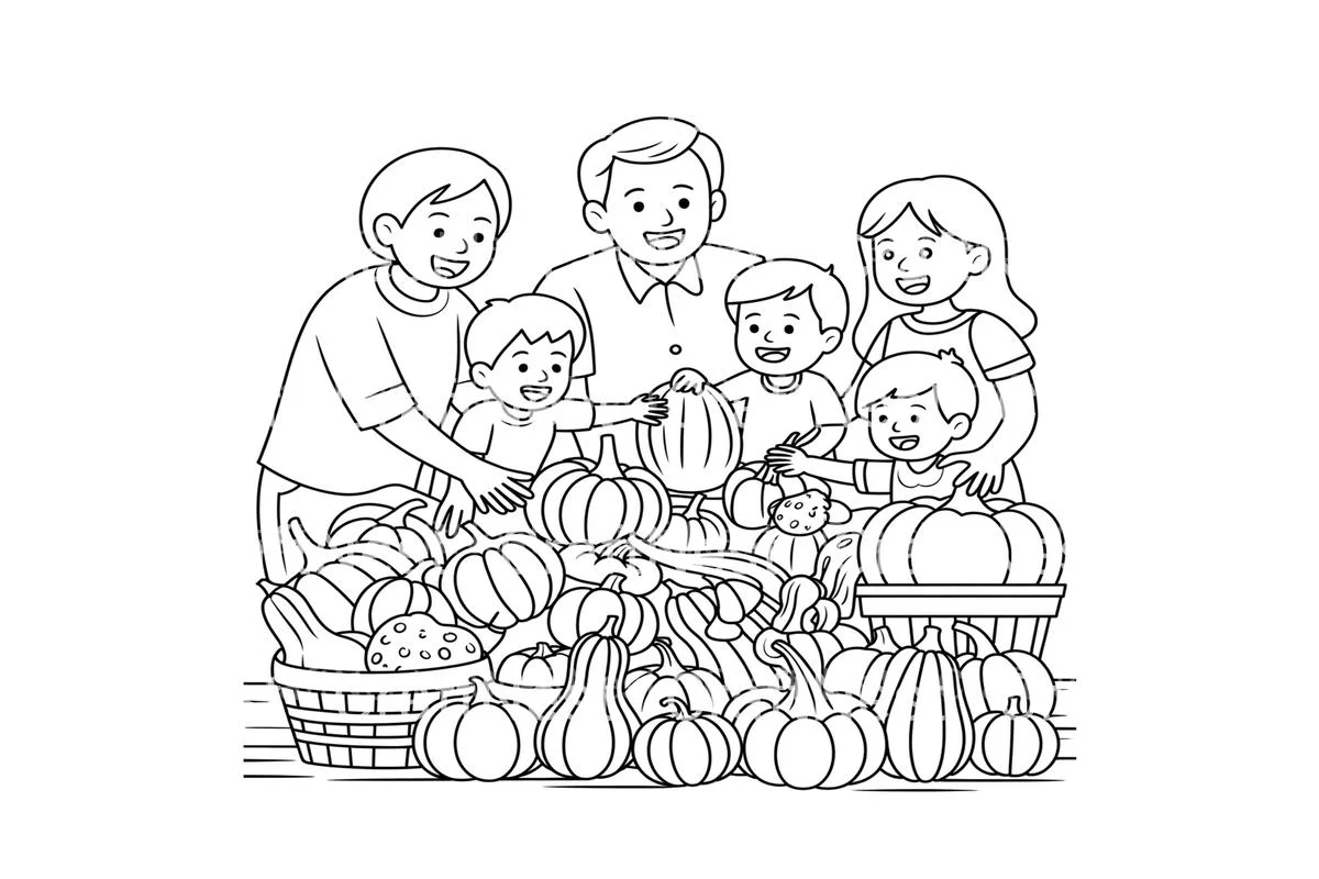 Family Pumpkin Patch Coloring Books - Image 3