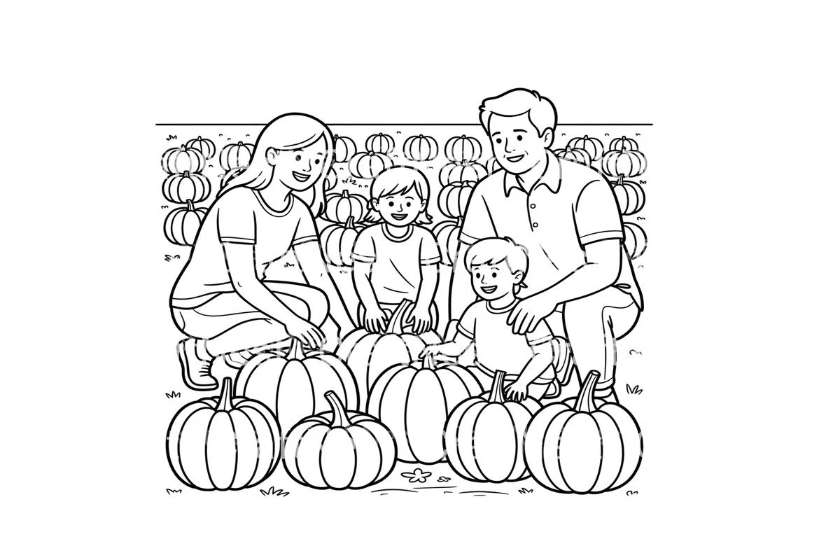 Family Pumpkin Picking Coloring Books - Image 2