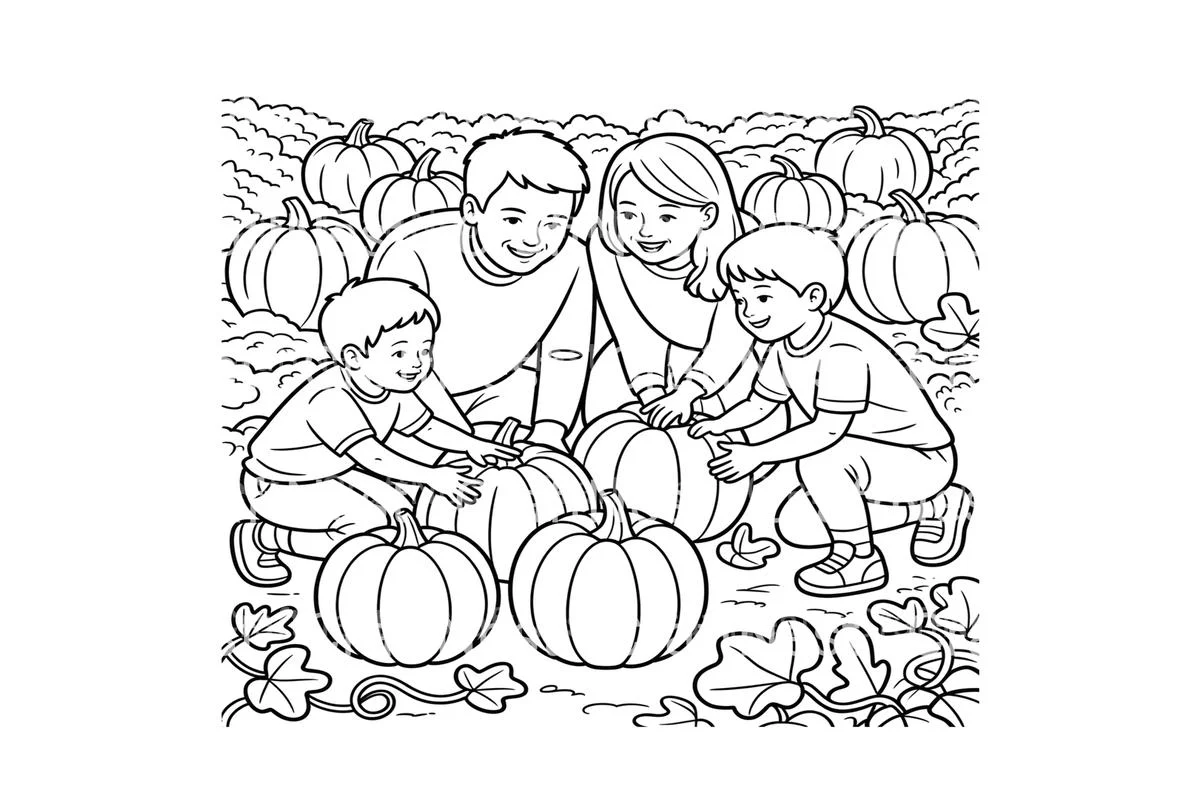 Family Pumpkin Picking Coloring Books - Image 3