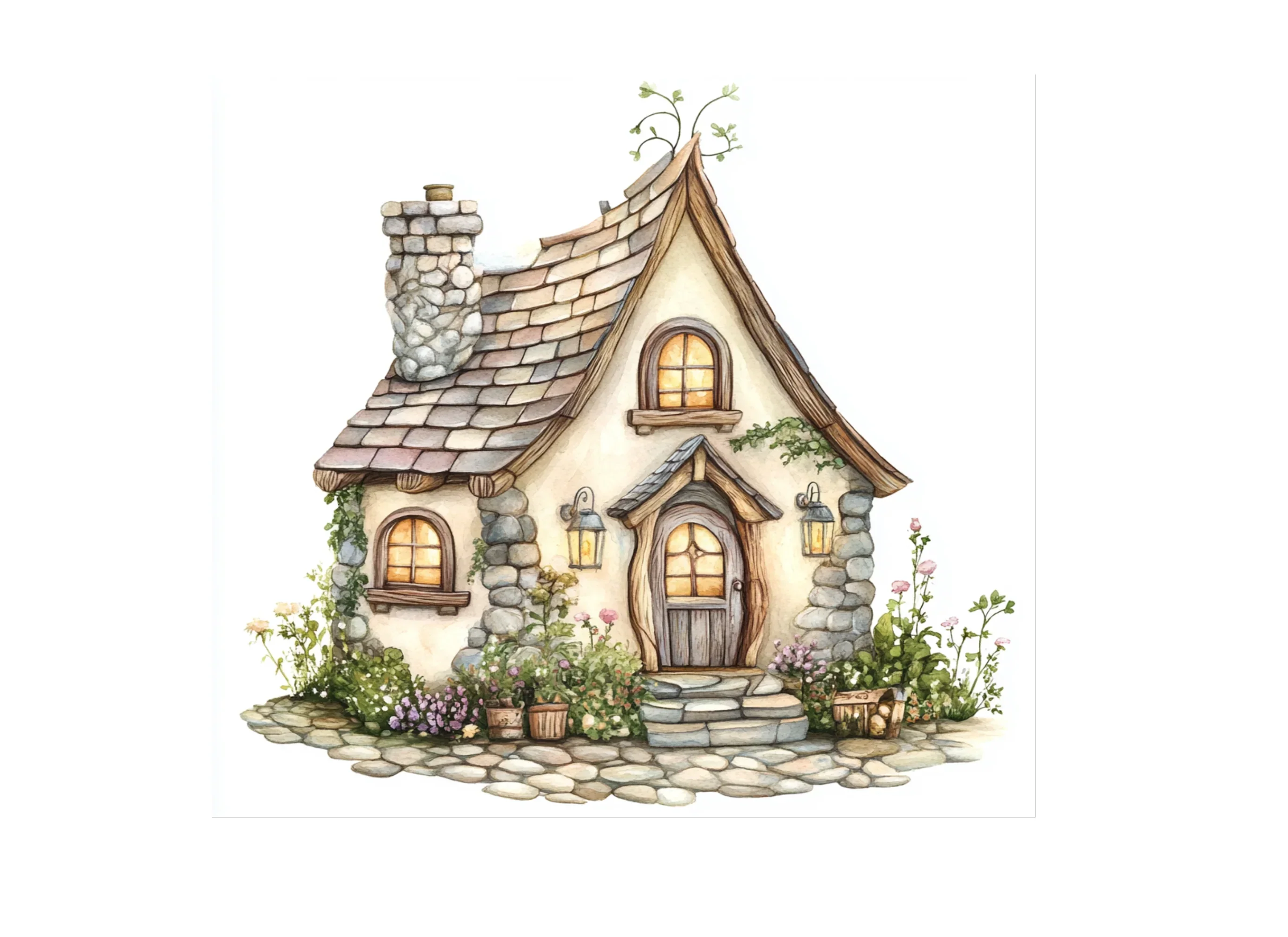 Fantasy Cottages Clipart Bundle - Image 3