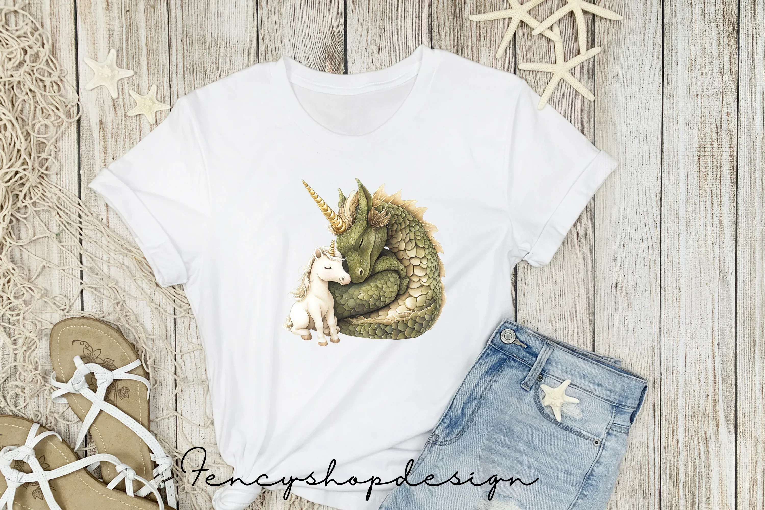 Fantasy Dragon and Unicorn Clipart Bundle - Image 4