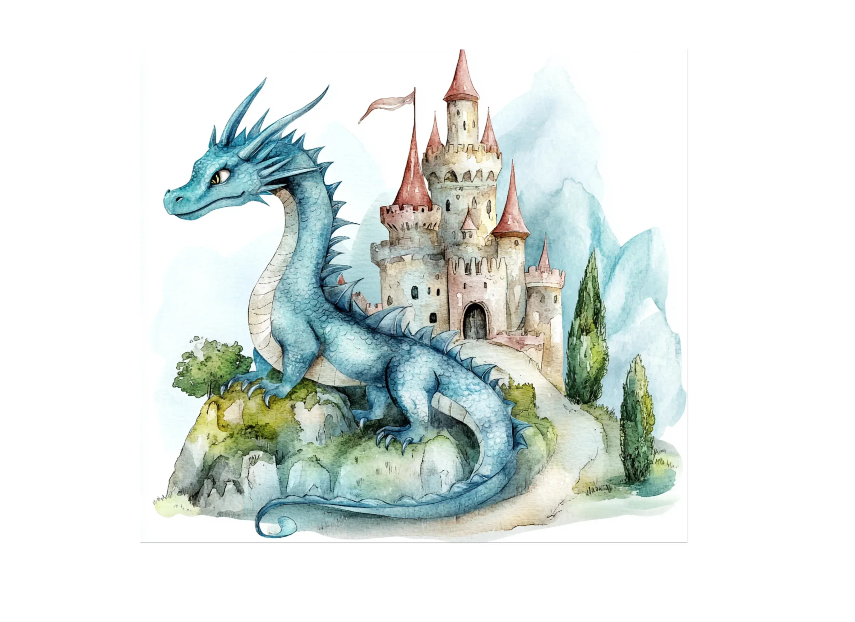 Fantasy Dragon Castle Clipart Bundle - Image 3