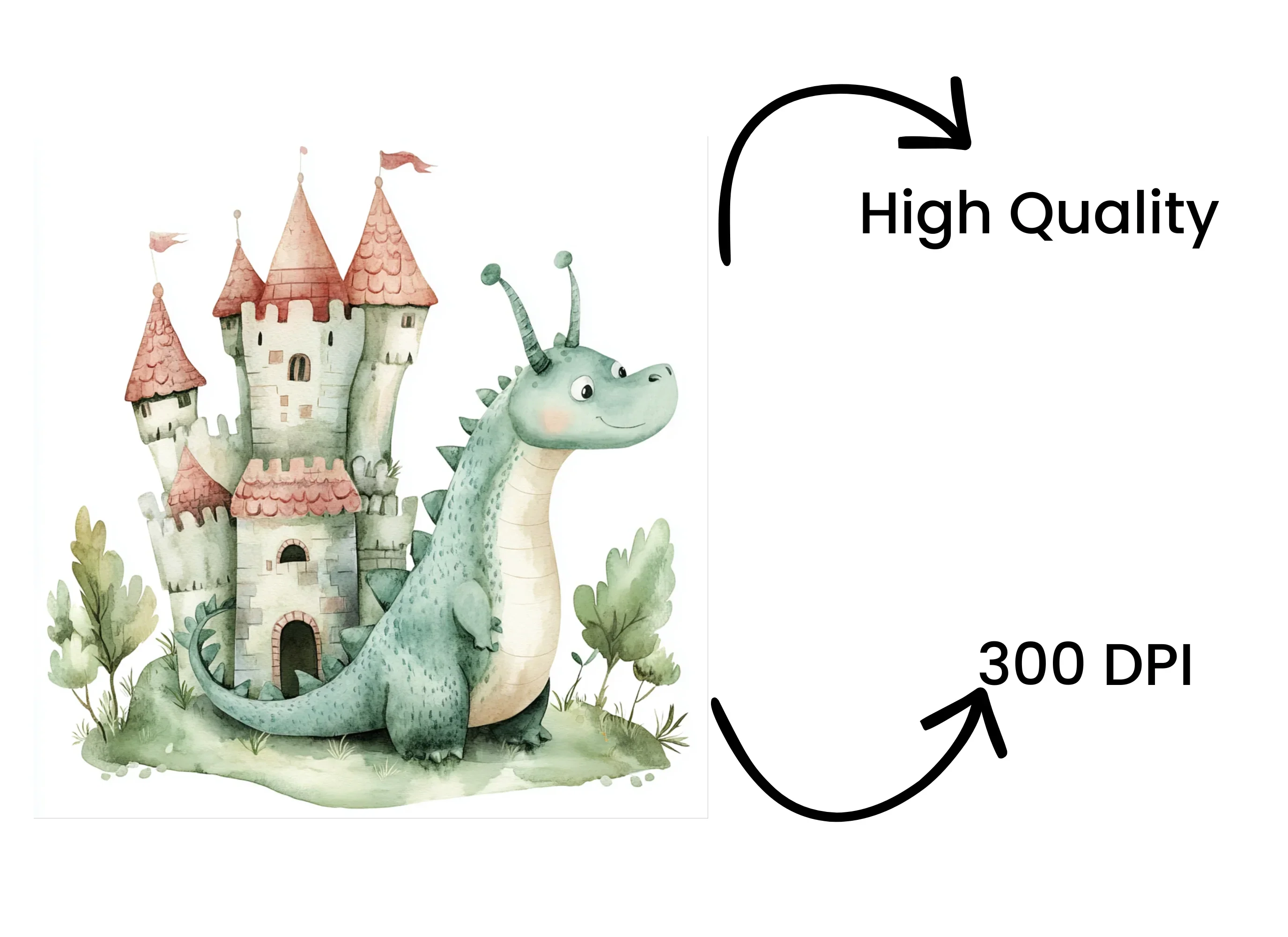 Fantasy Dragon Castle Clipart Bundle - Image 4