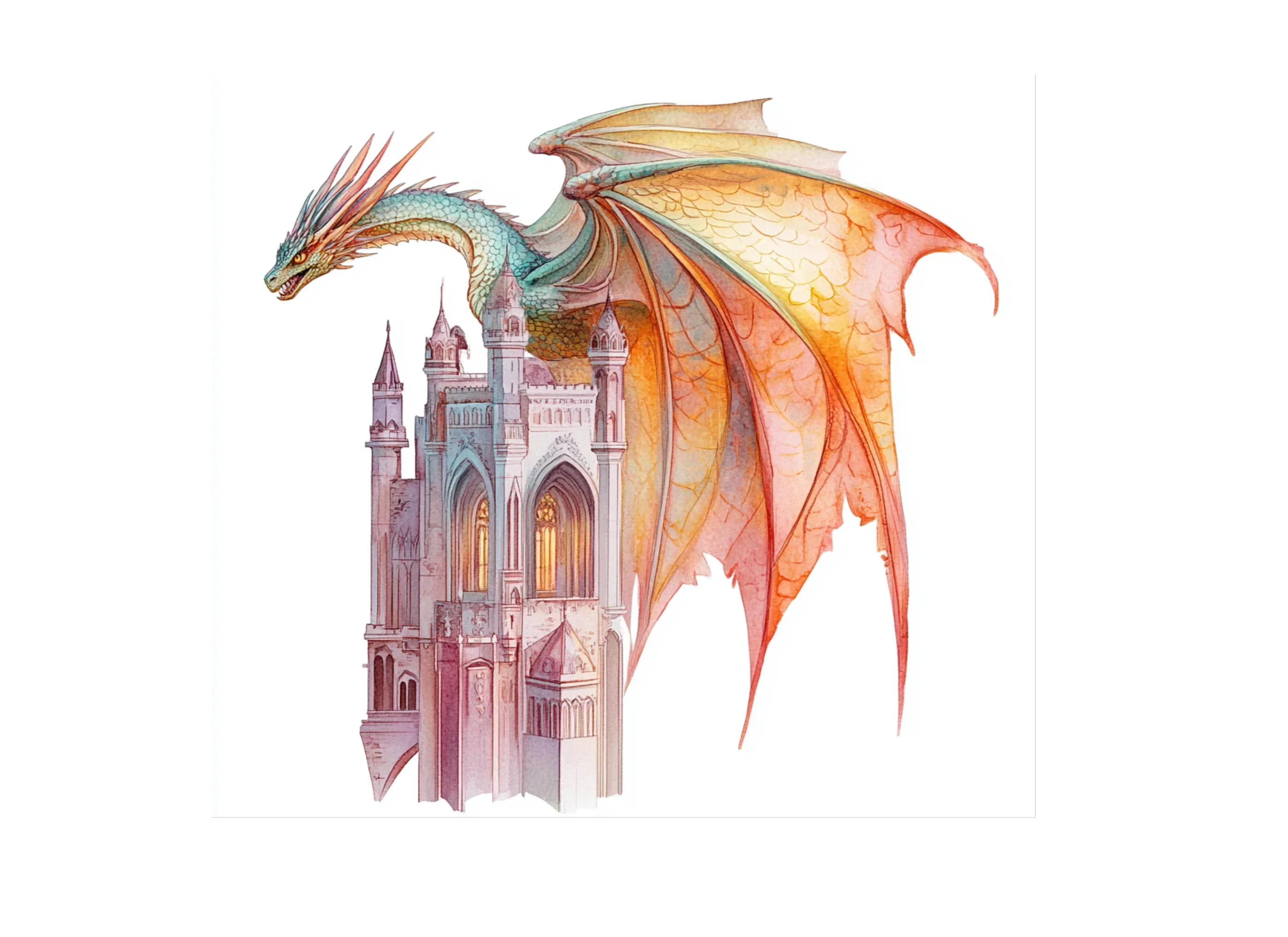 Fantasy Dragon Castle Clipart Bundle - Image 3