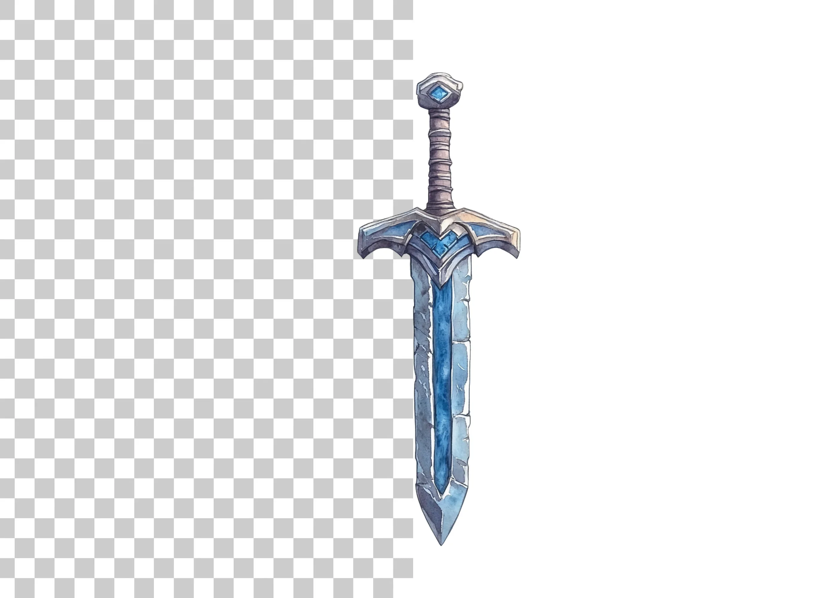 Fantasy Ice Sword Clipart Bundle - Image 2