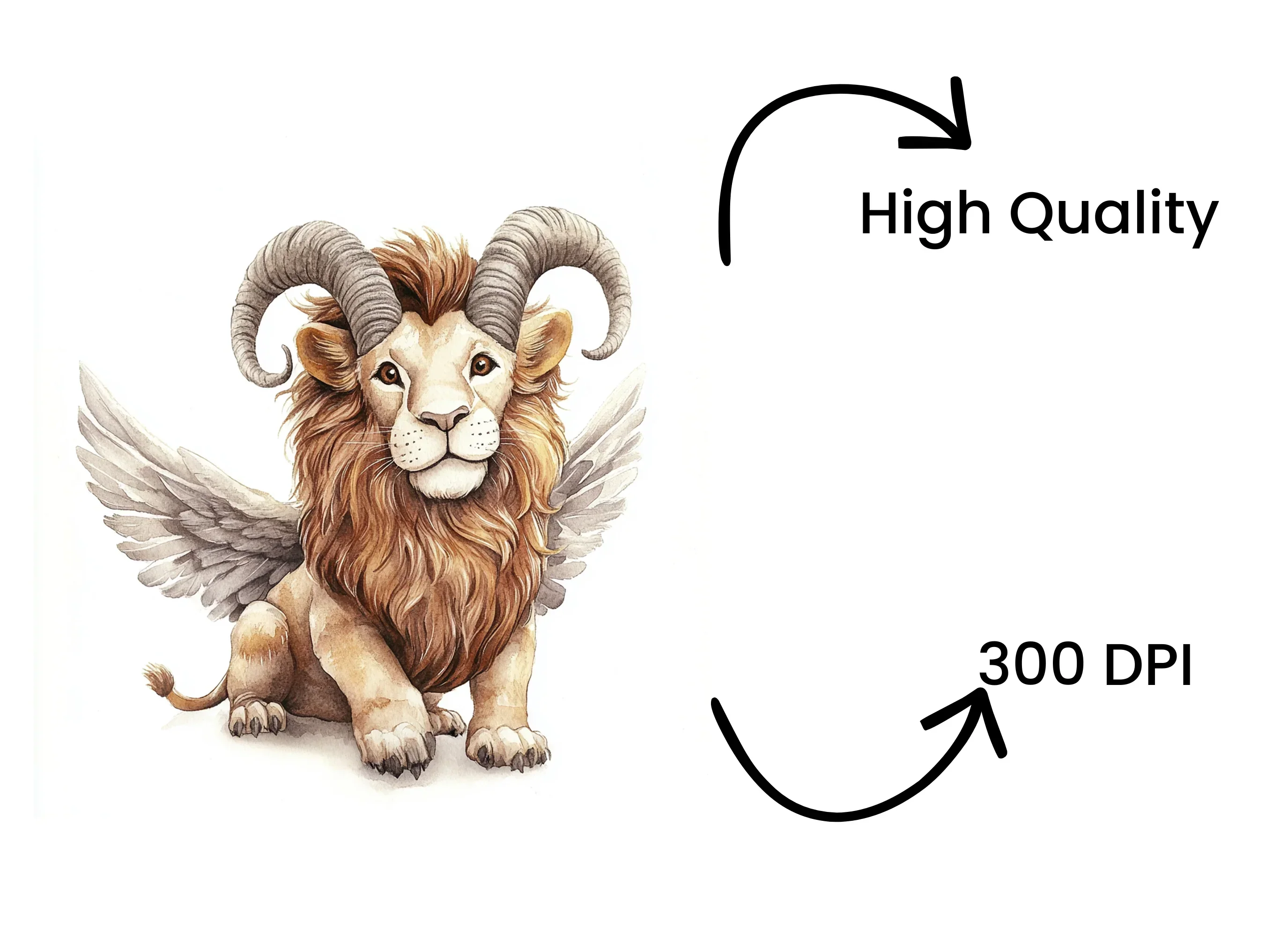 Fantasy Lion with Horns and Wings Clipart Bundle - Image 4