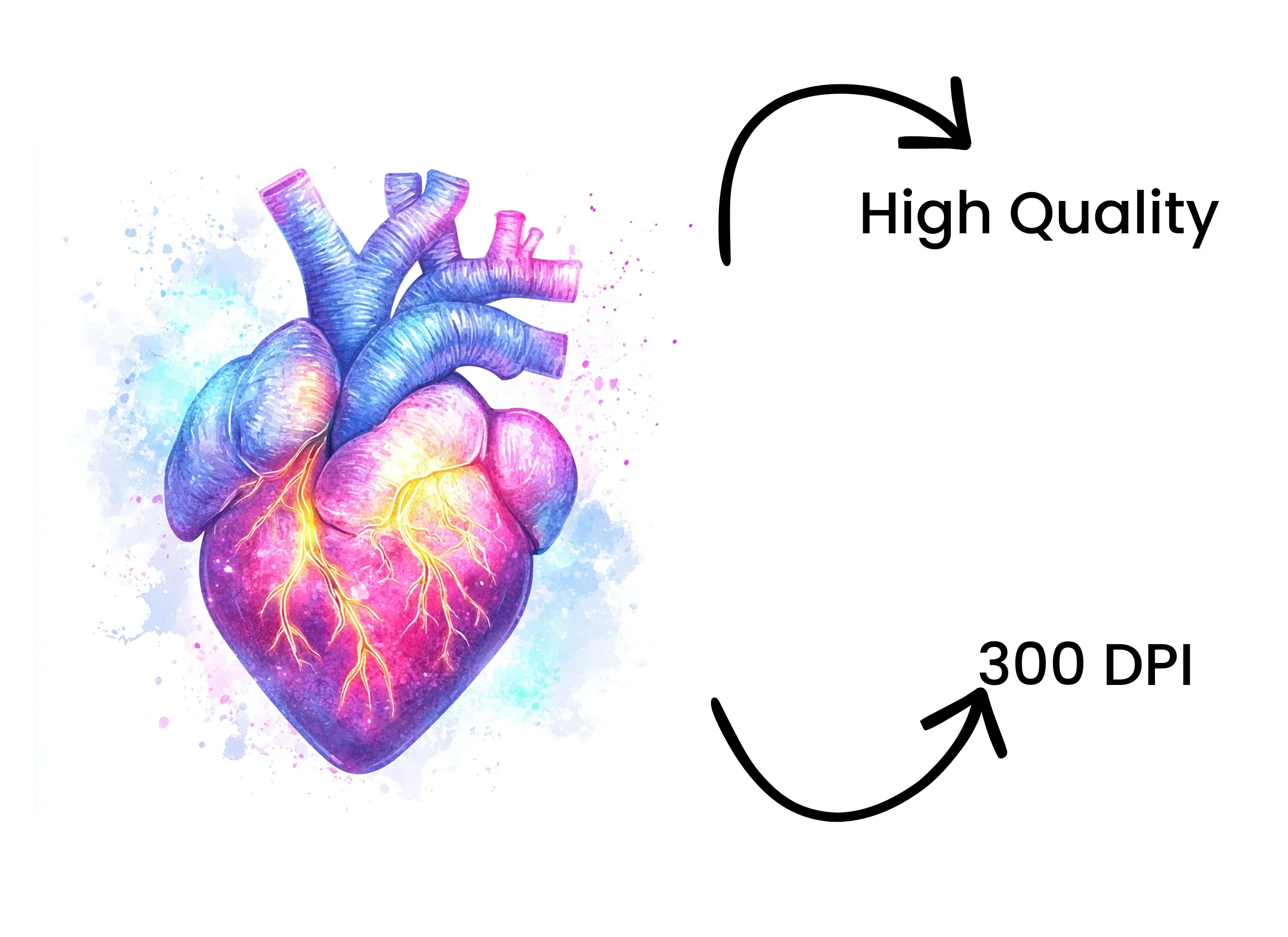 Fantasy Neon Heart Clipart Bundle - Image 4