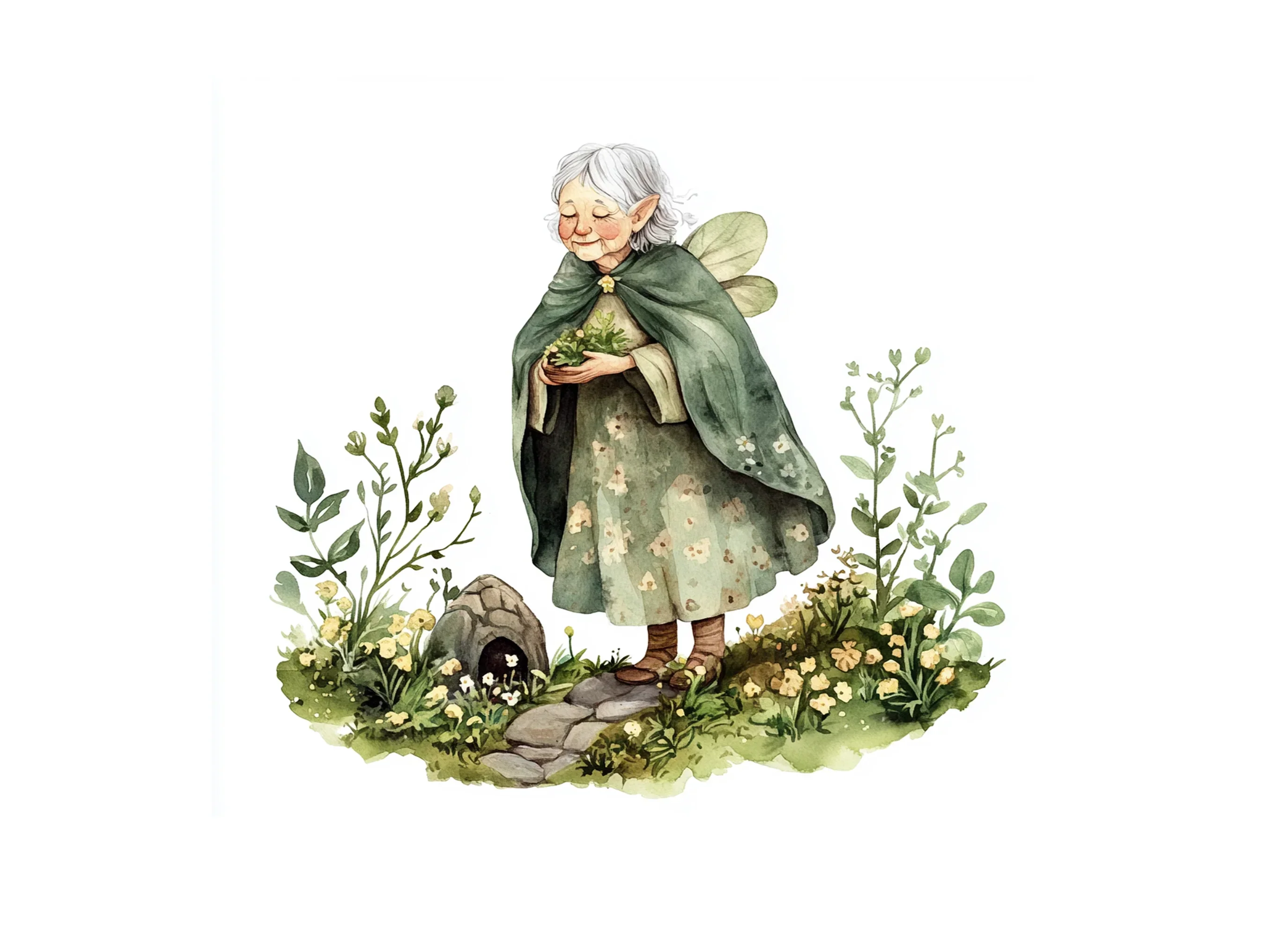 Fantasy Old Man Fairy Clipart Bundle - Image 3