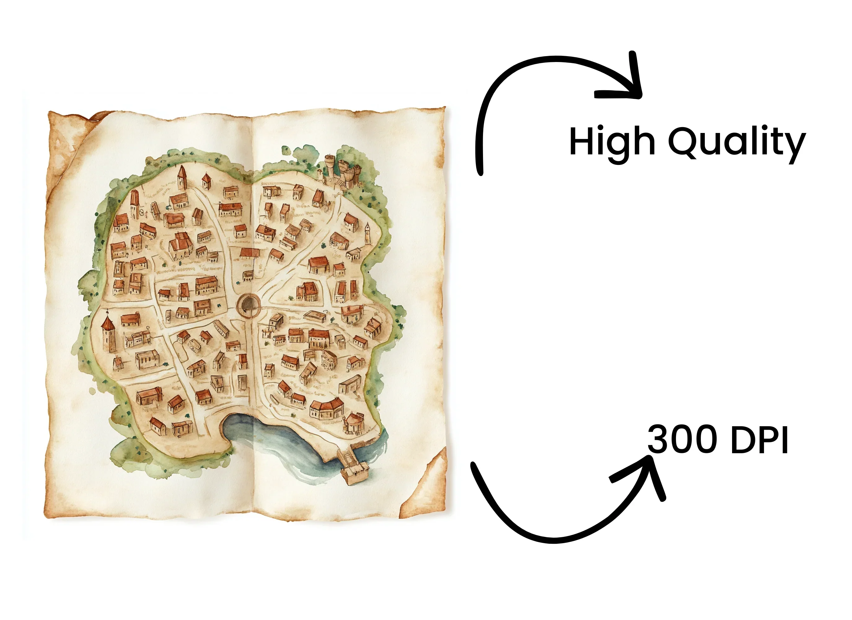 Fantasy Town Maps Clipart Bundle - Image 4