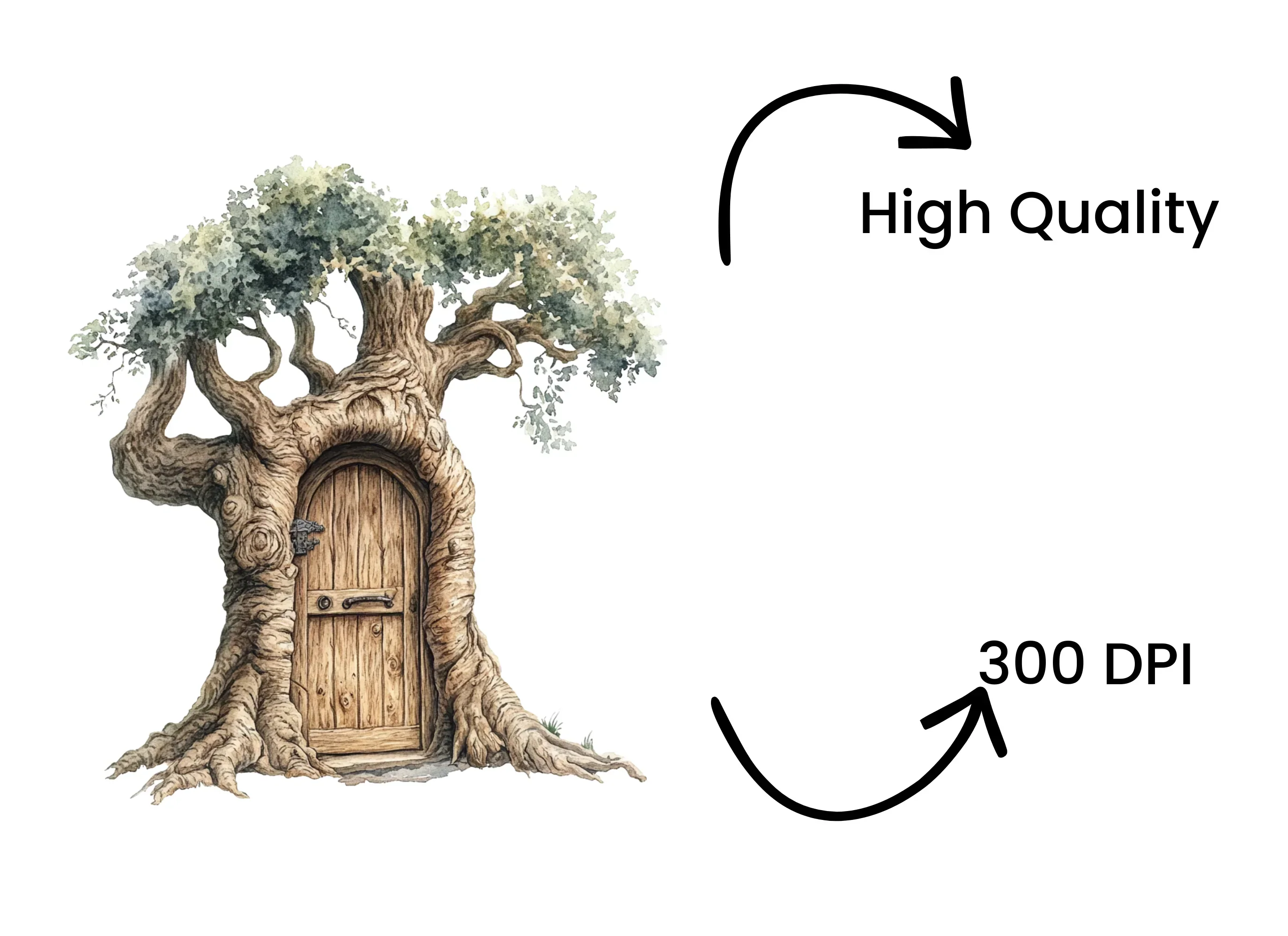 Fantasy Tree Doors Clipart Bundle - Image 4