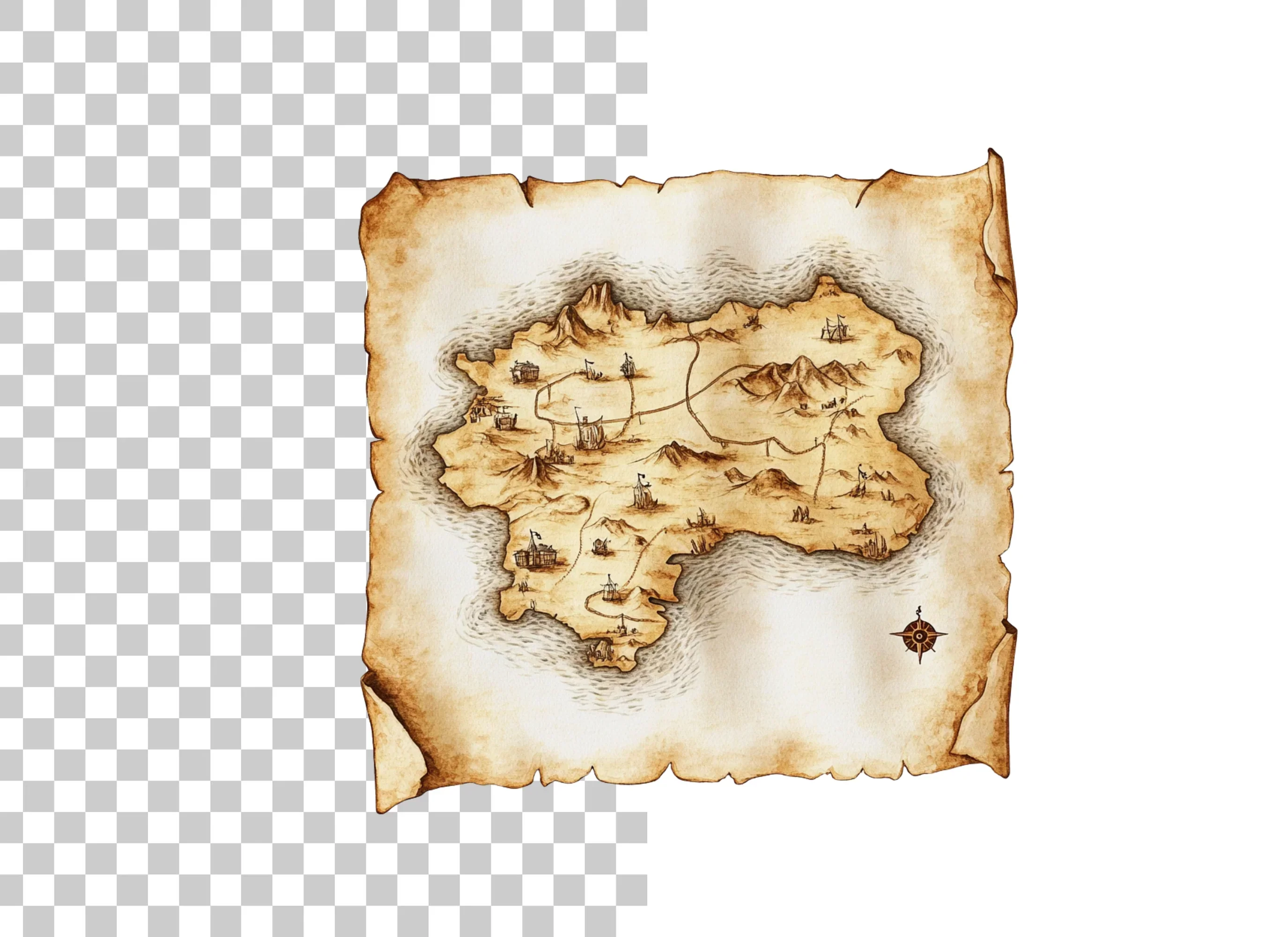Fantasy World Map Clipart Bundle - Image 6