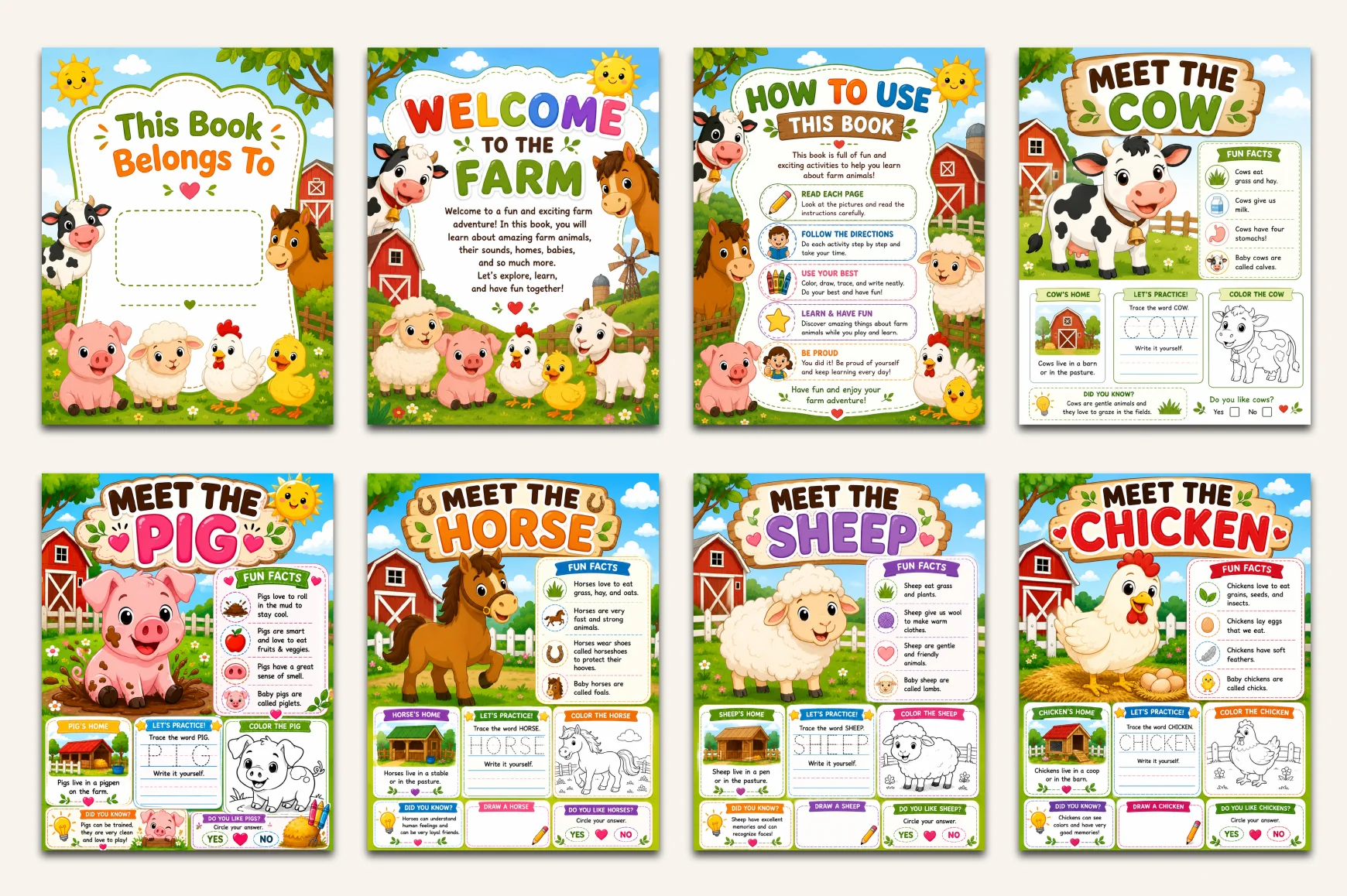 Farm Animals Learning Book - Image 2