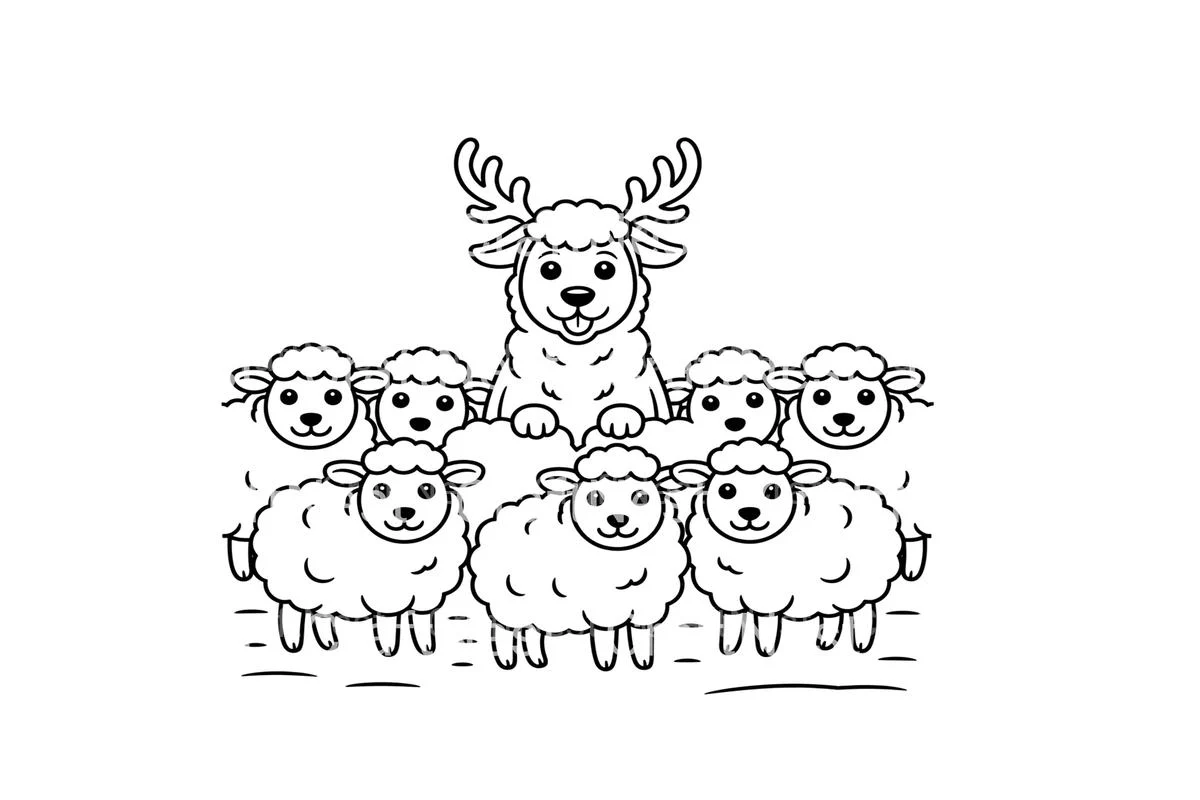 Farm Animals With Antlers Coloring Books - Image 2