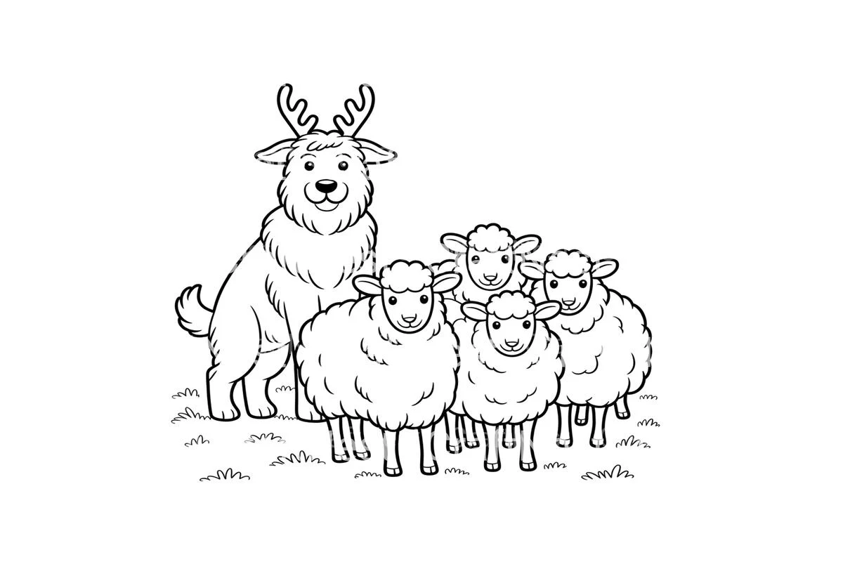 Farm Animals With Antlers Coloring Books - Image 4
