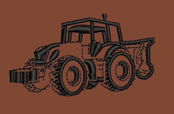 Farm Tractor Machinery Embroidery Design
