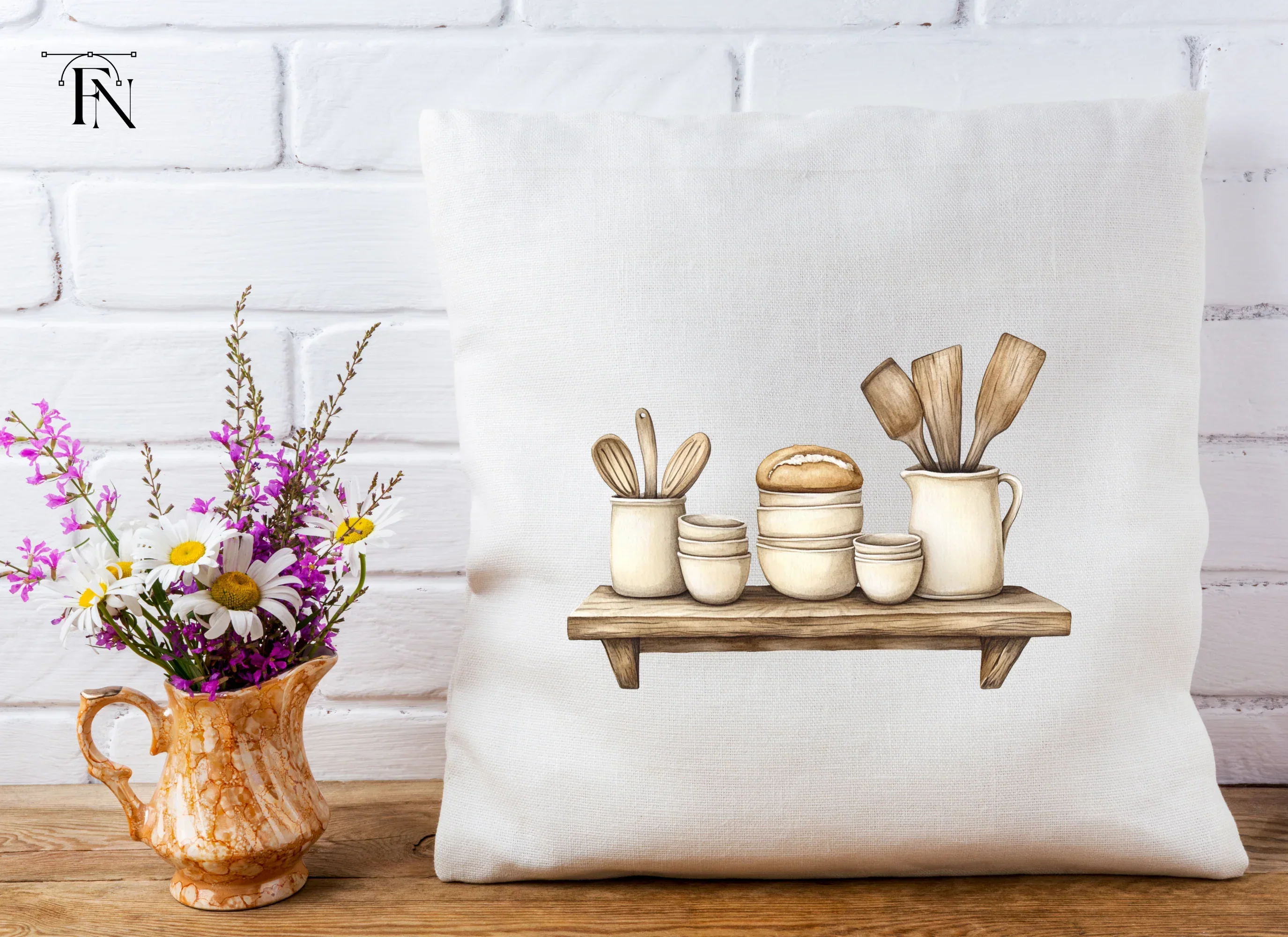 Farmhouse Kitchen Shelf Clipart Bundle - Image 4