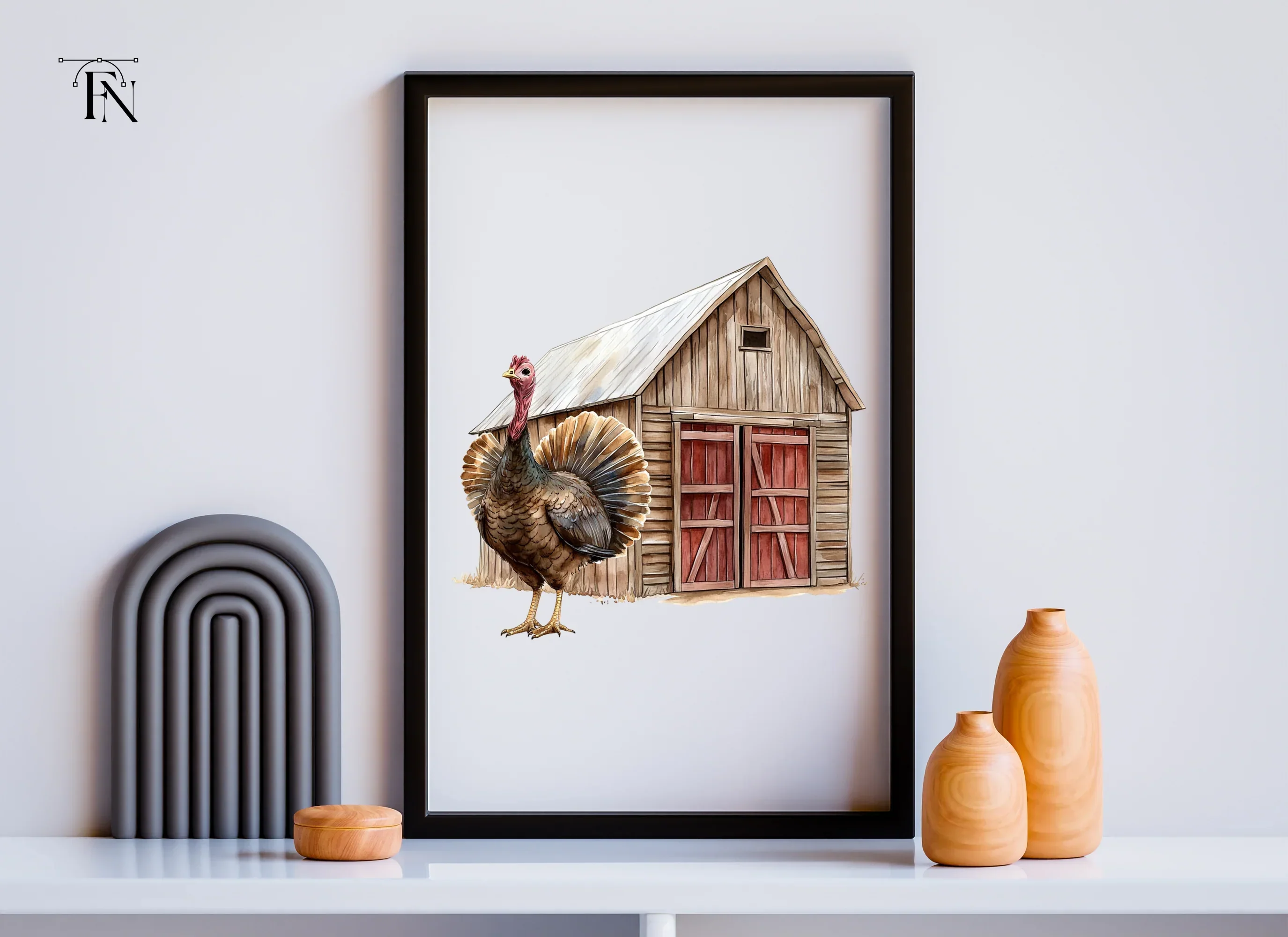 Farmhouse Turkey Barn Clipart Bundle - Image 6