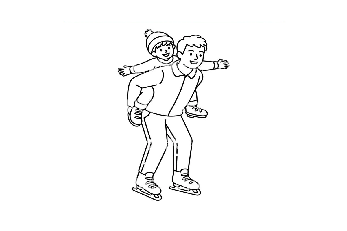 Father and Son Ice Skating Fun Coloring Books - Image 3