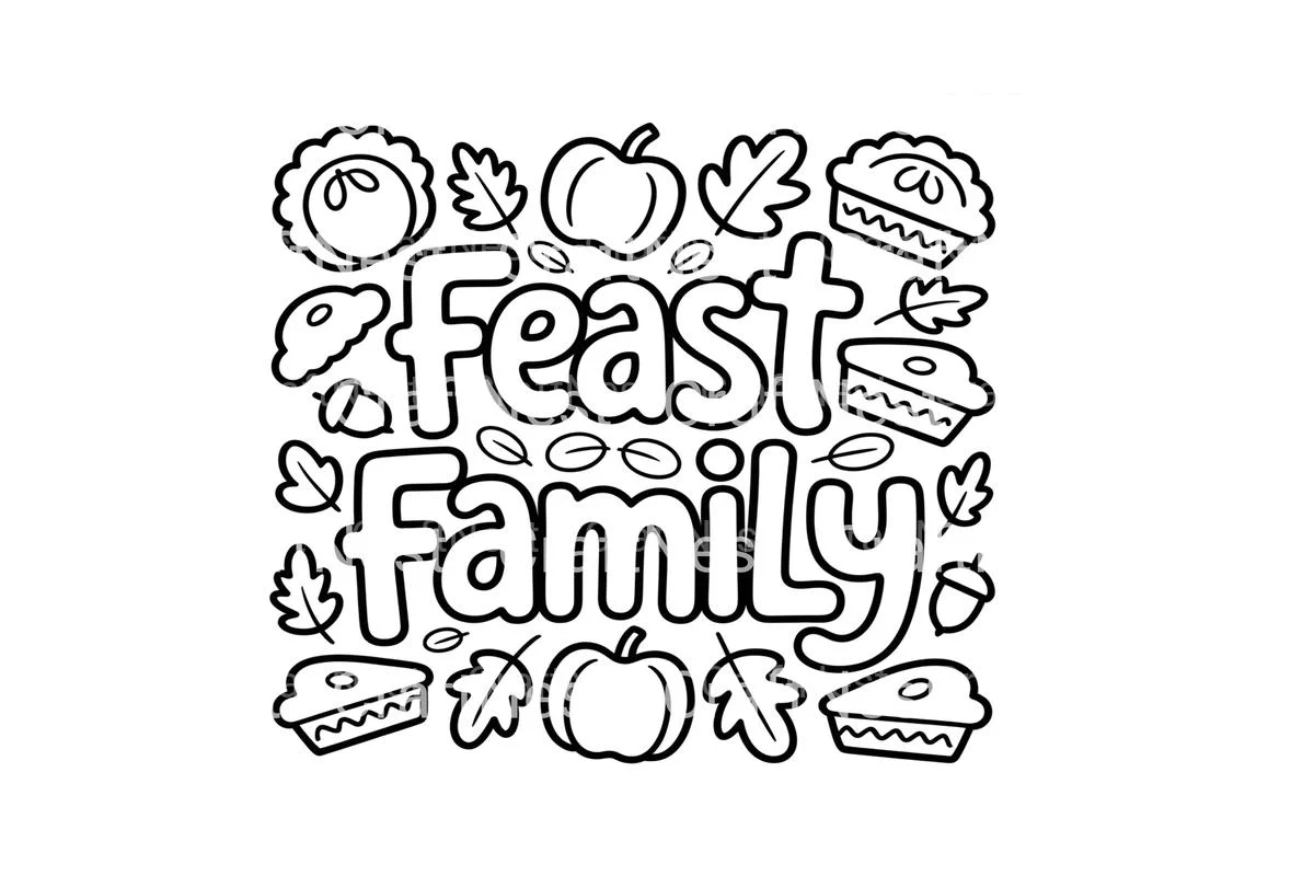 Feast Family Thanksgiving Coloring Books - Image 2