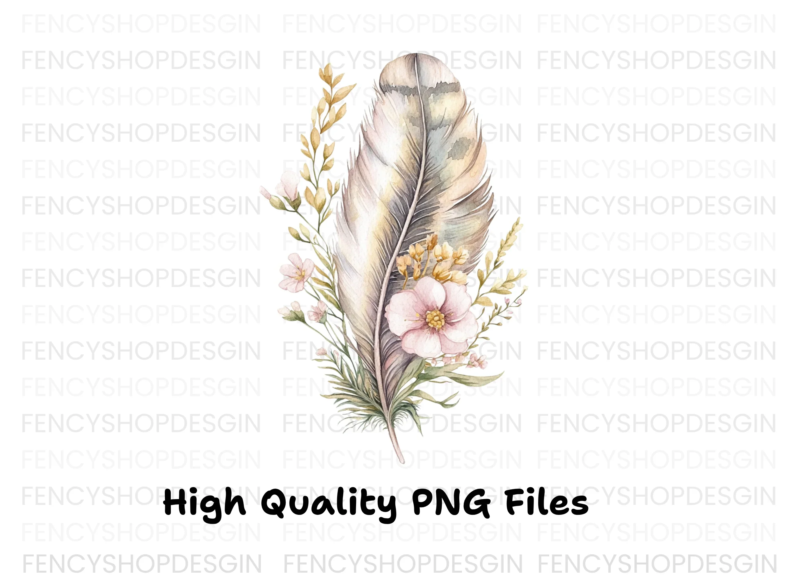 Feather Flower Clipart Bundle - Image 2