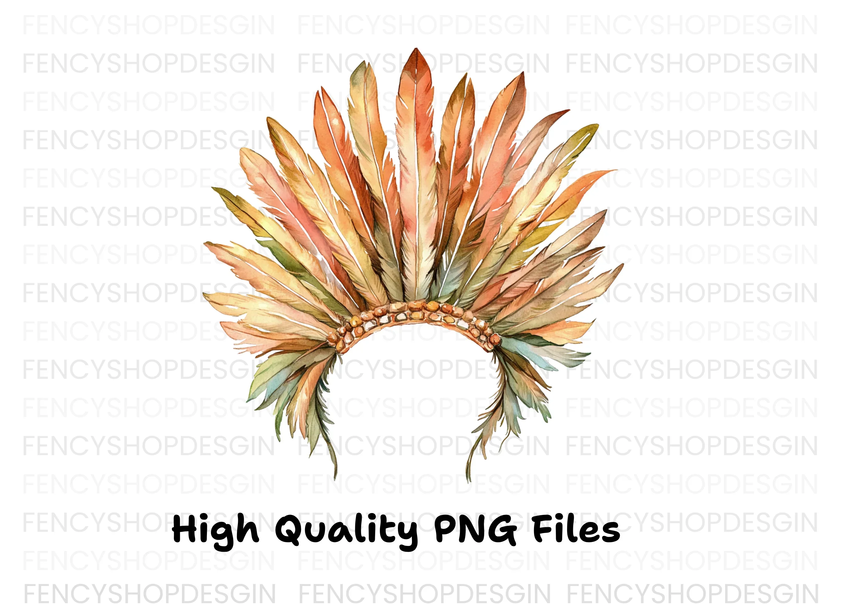 Feather Headdress Clipart Bundle - Image 3