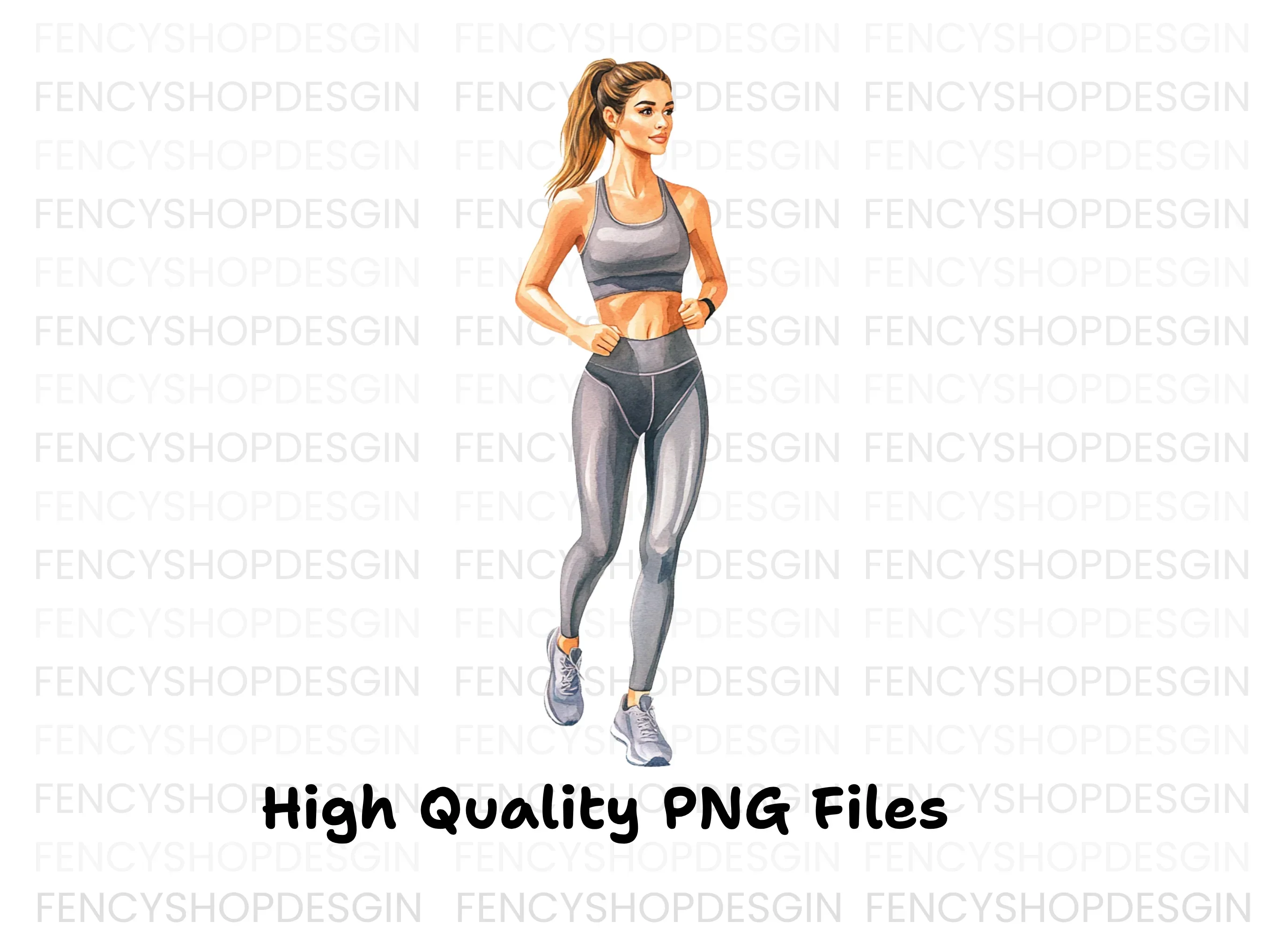 Female Runner Athletic Woman Clipart Bundle - Image 2