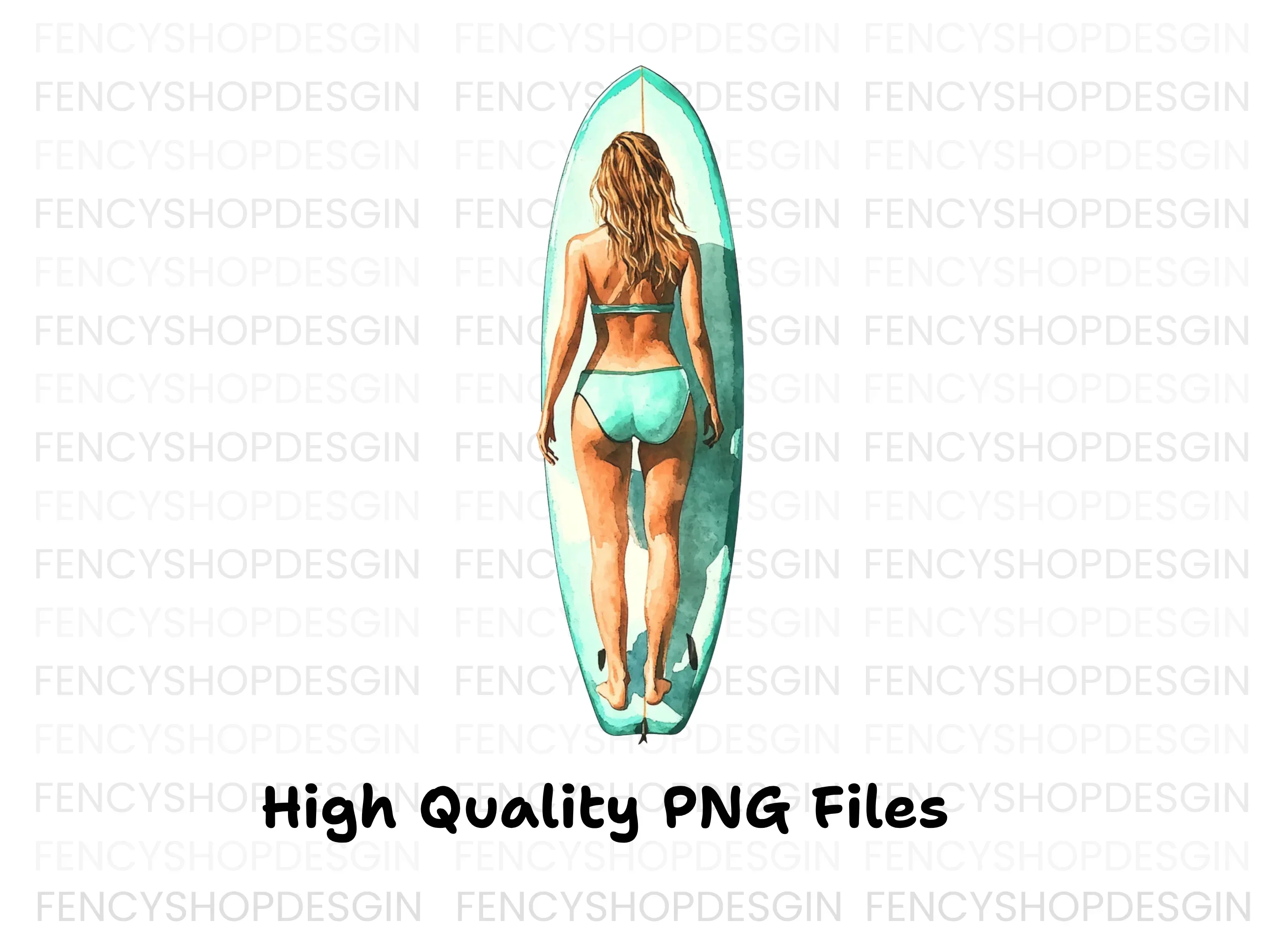 Female Surfer on Board Clipart Bundle - Image 3