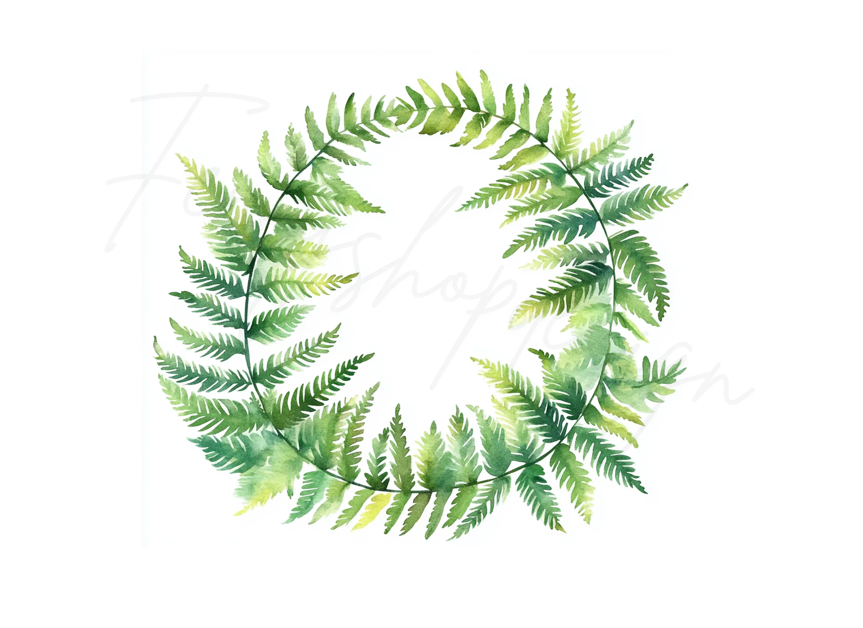 Fern Wreath Clipart Bundle - Image 2