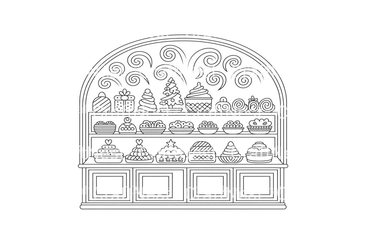 Festive Bakery Shop Coloring Books - Image 3