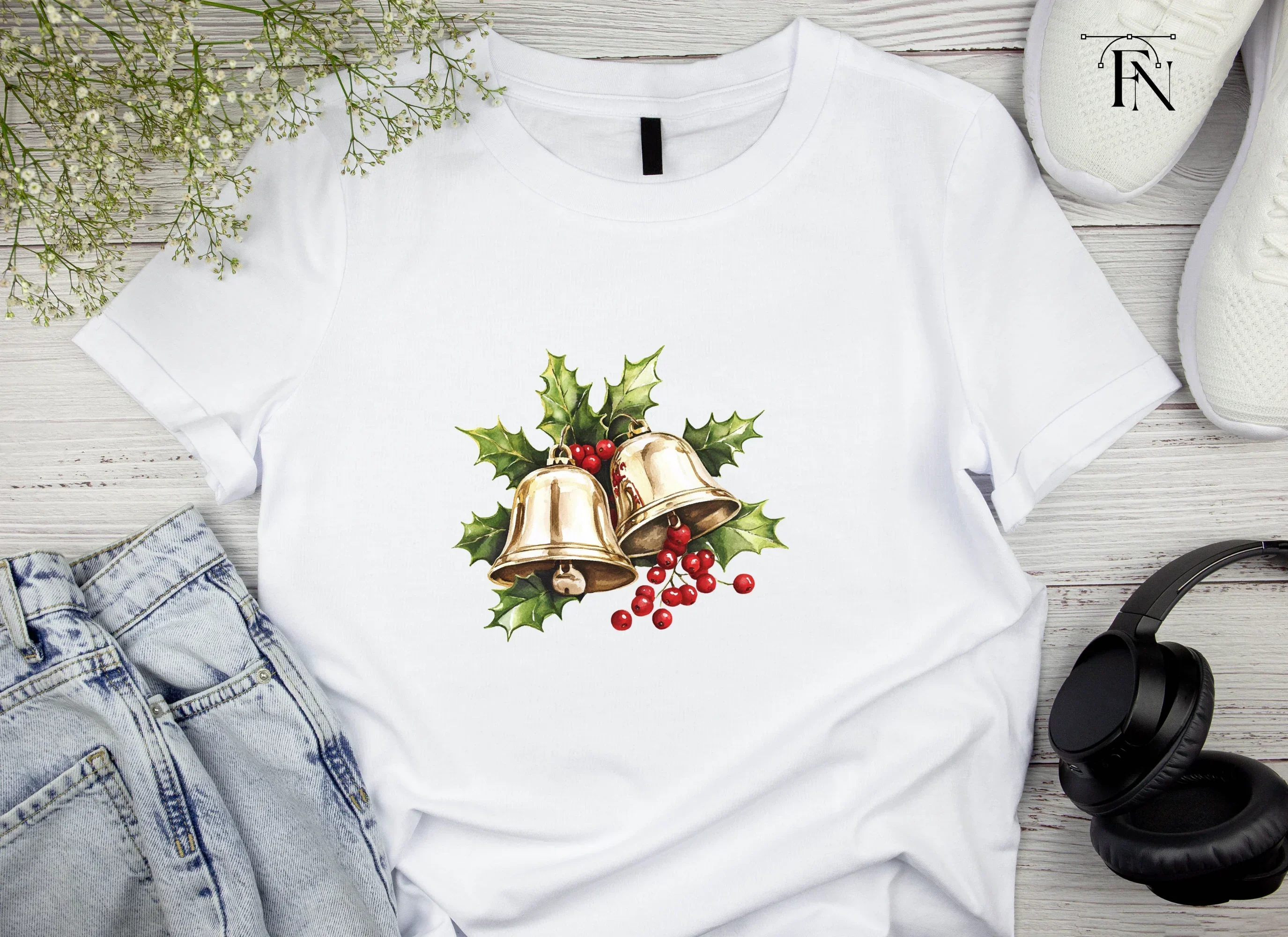 Festive Bells and Holly Clipart Bundle - Image 4