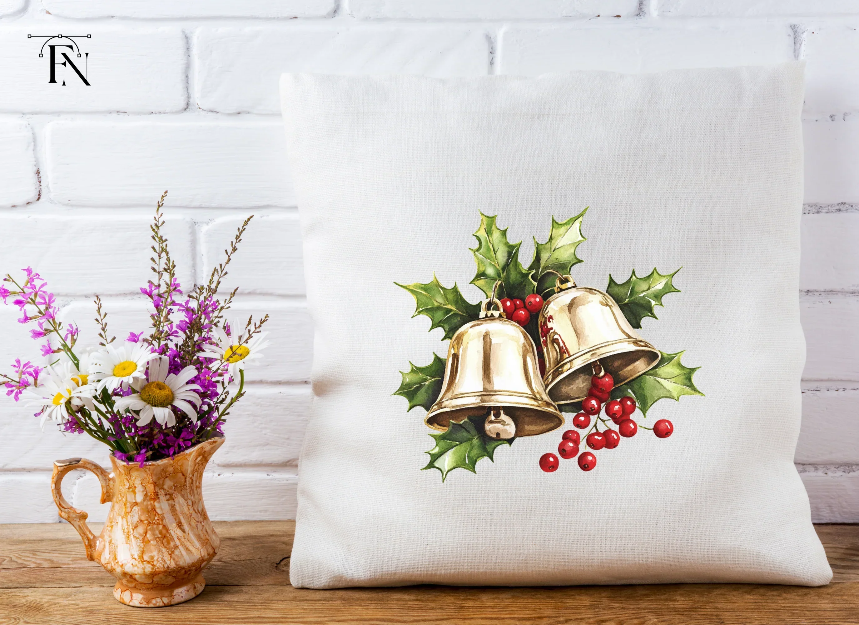 Festive Bells and Holly Clipart Bundle - Image 5