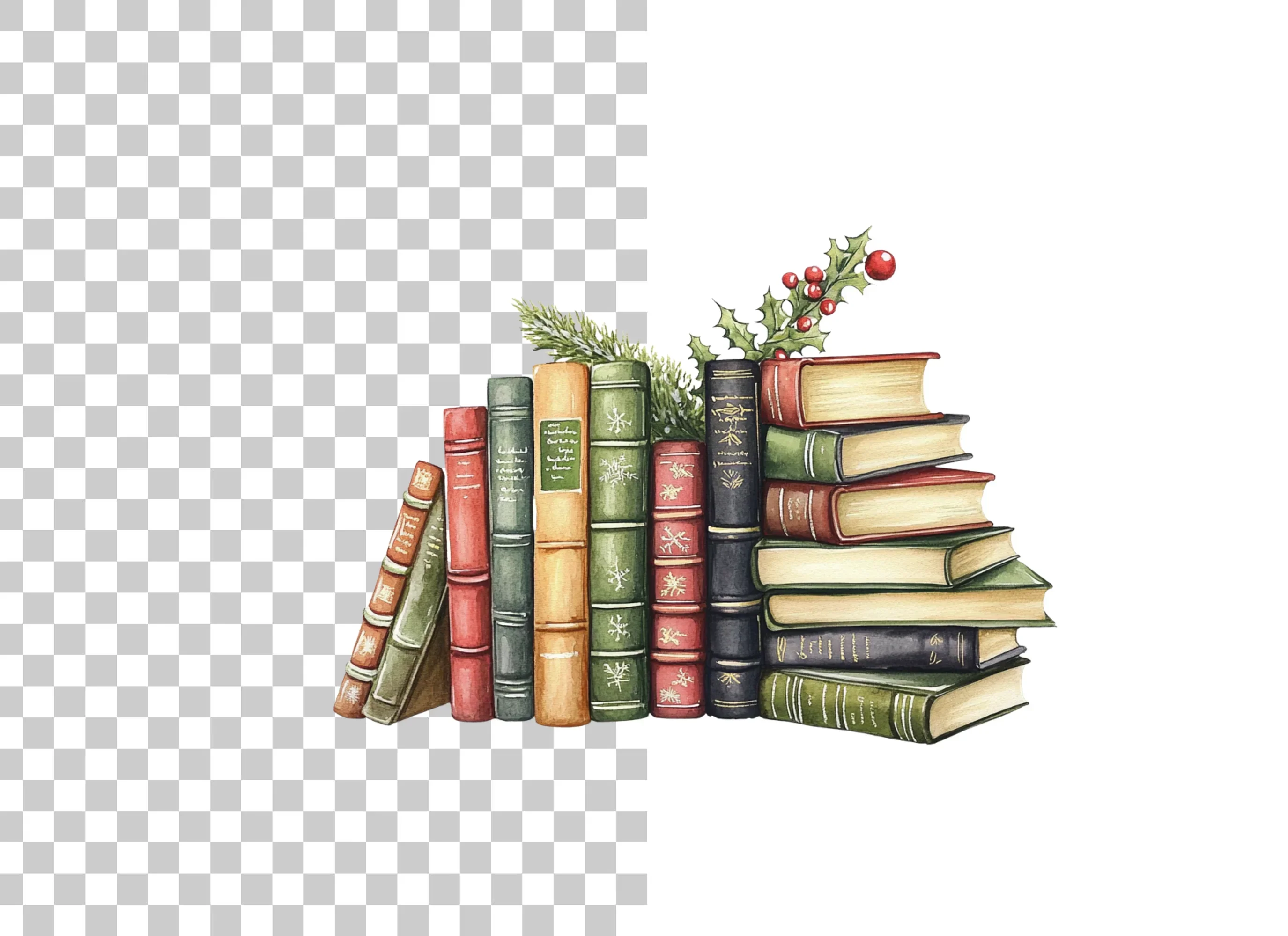 Festive Christmas Book Clipart Bundle - Image 6
